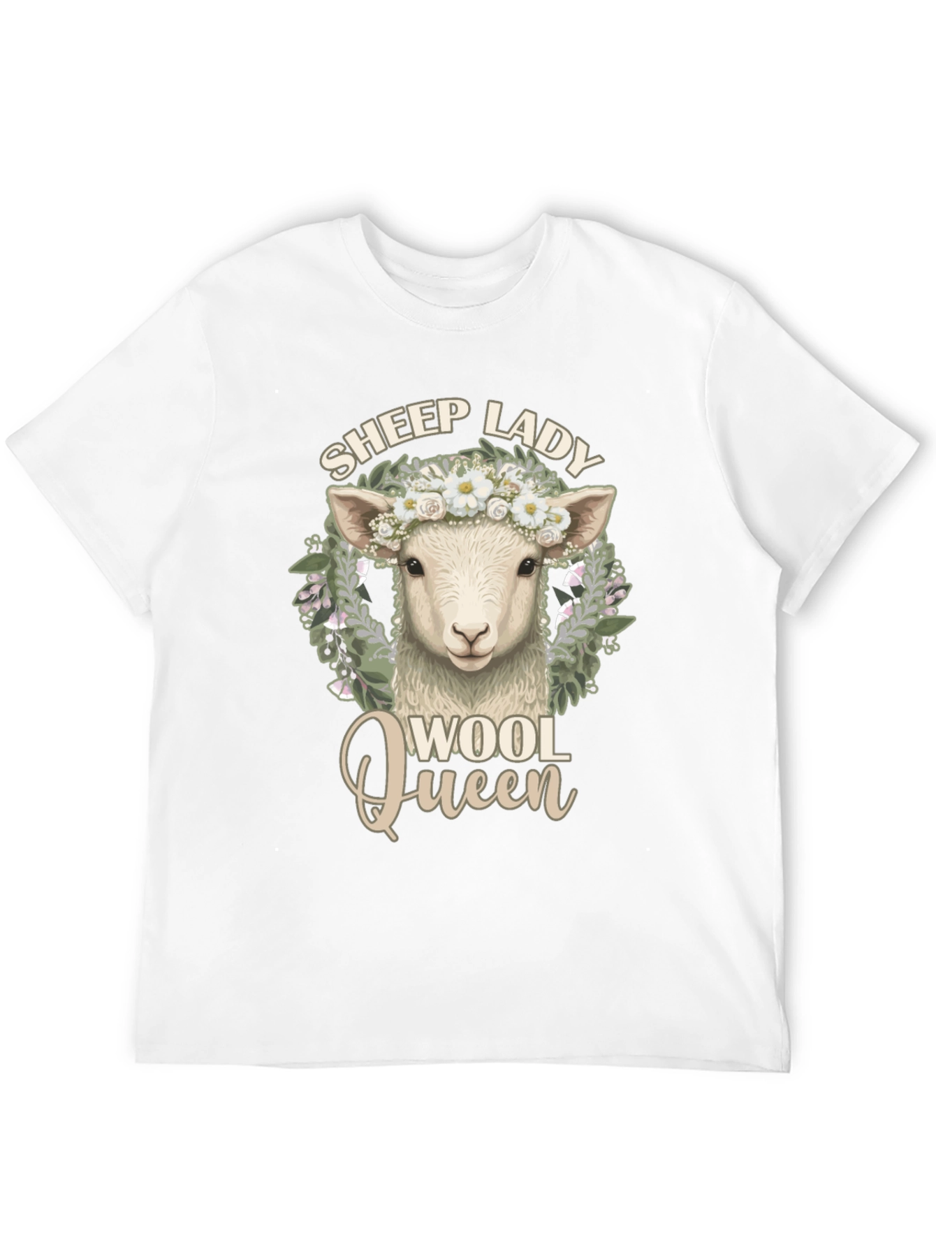 Sheep Lady Wool Queen Black Graphic Tee