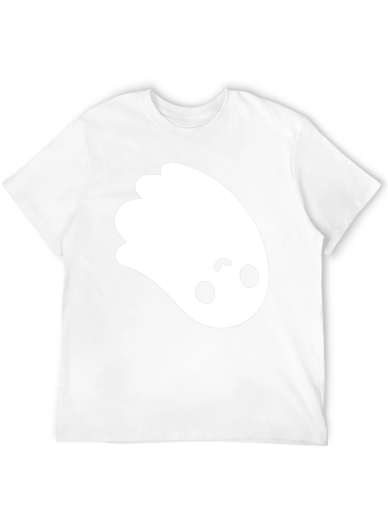 Cute Ghost Graphic Tee - Black Cotton T-Shirt