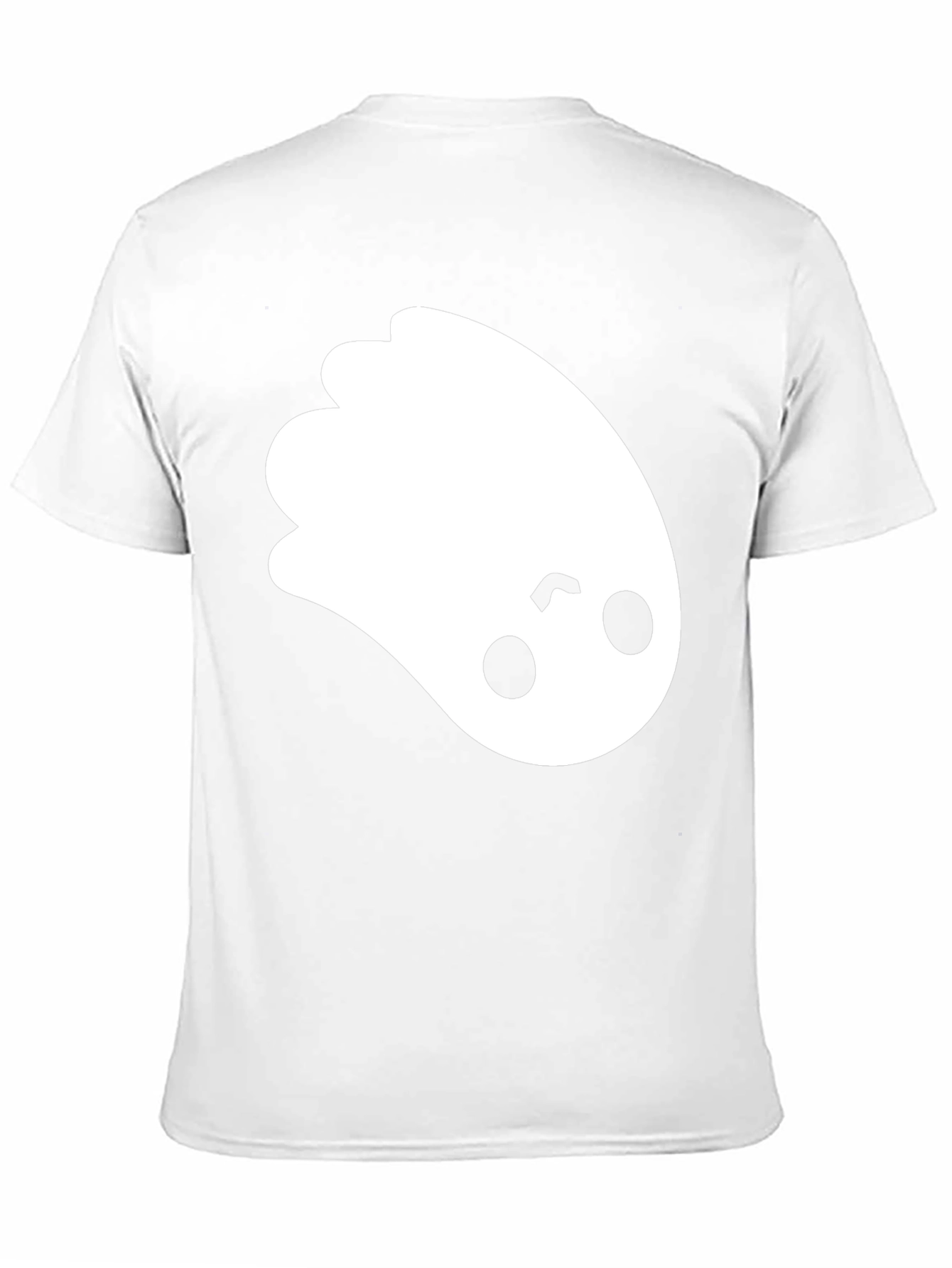Cute Ghost Graphic Tee - Black Cotton T-Shirt