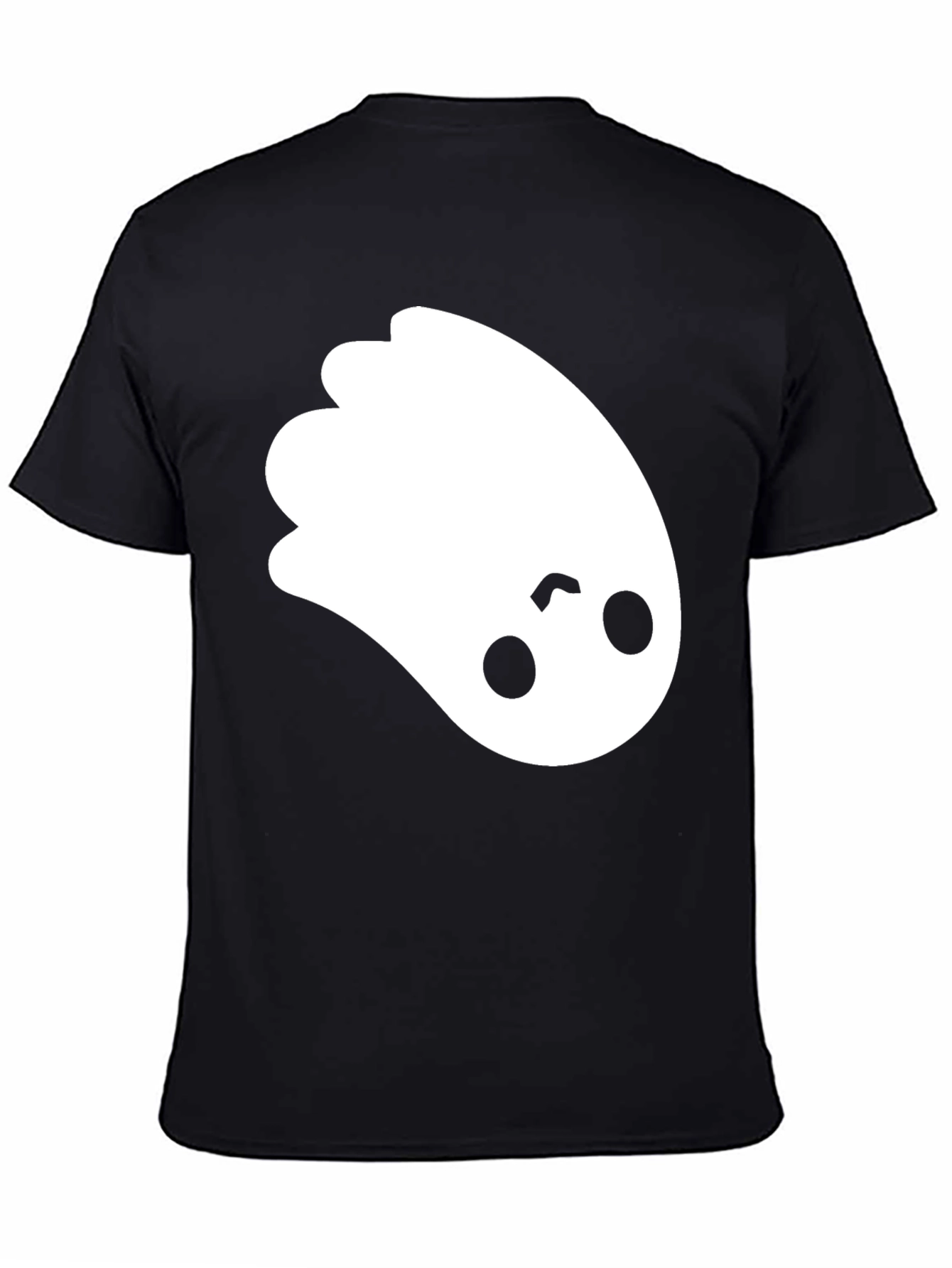 Cute Ghost Graphic Tee - Black Cotton T-Shirt