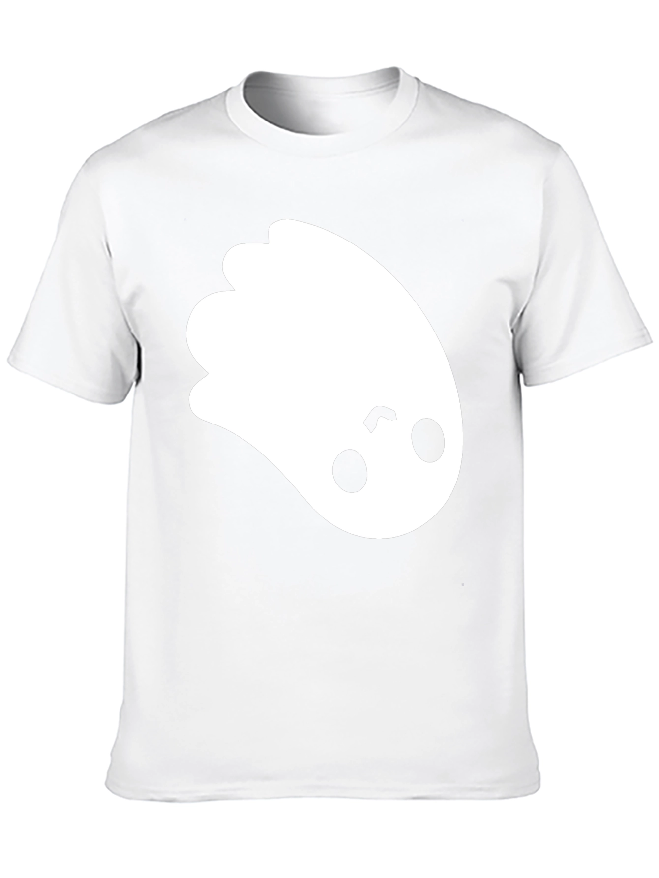 Cute Ghost Graphic Tee - Black Cotton T-Shirt