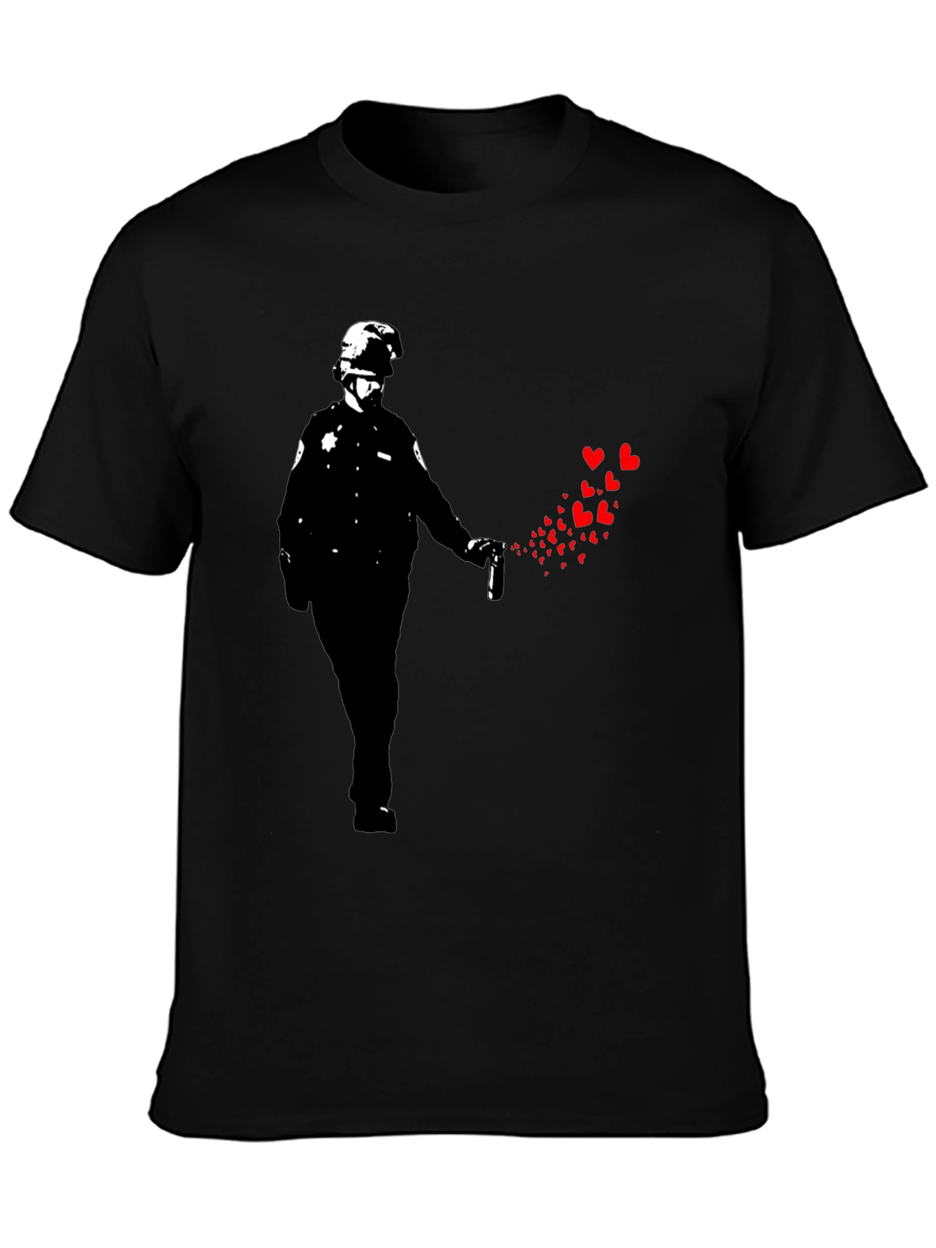 Banksy Riot Cop Heart T-Shirt