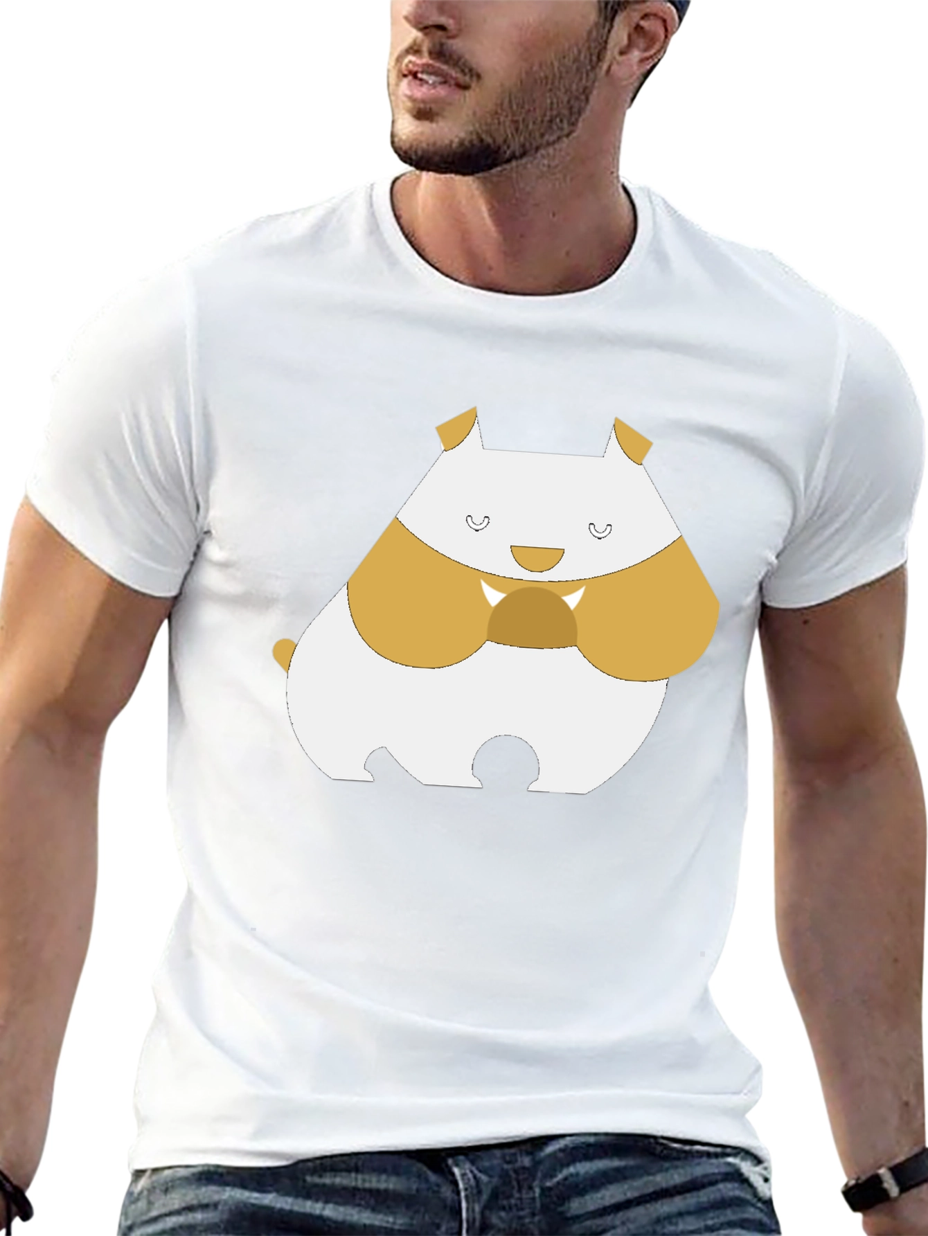 Cute Hamster Graphic Tee - Black