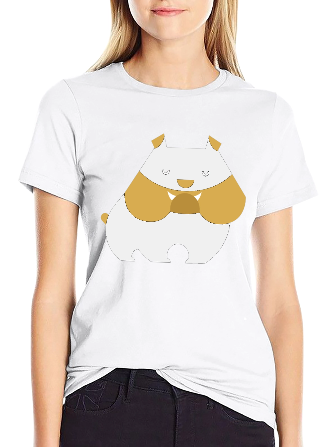 Cute Hamster Graphic Tee - Black