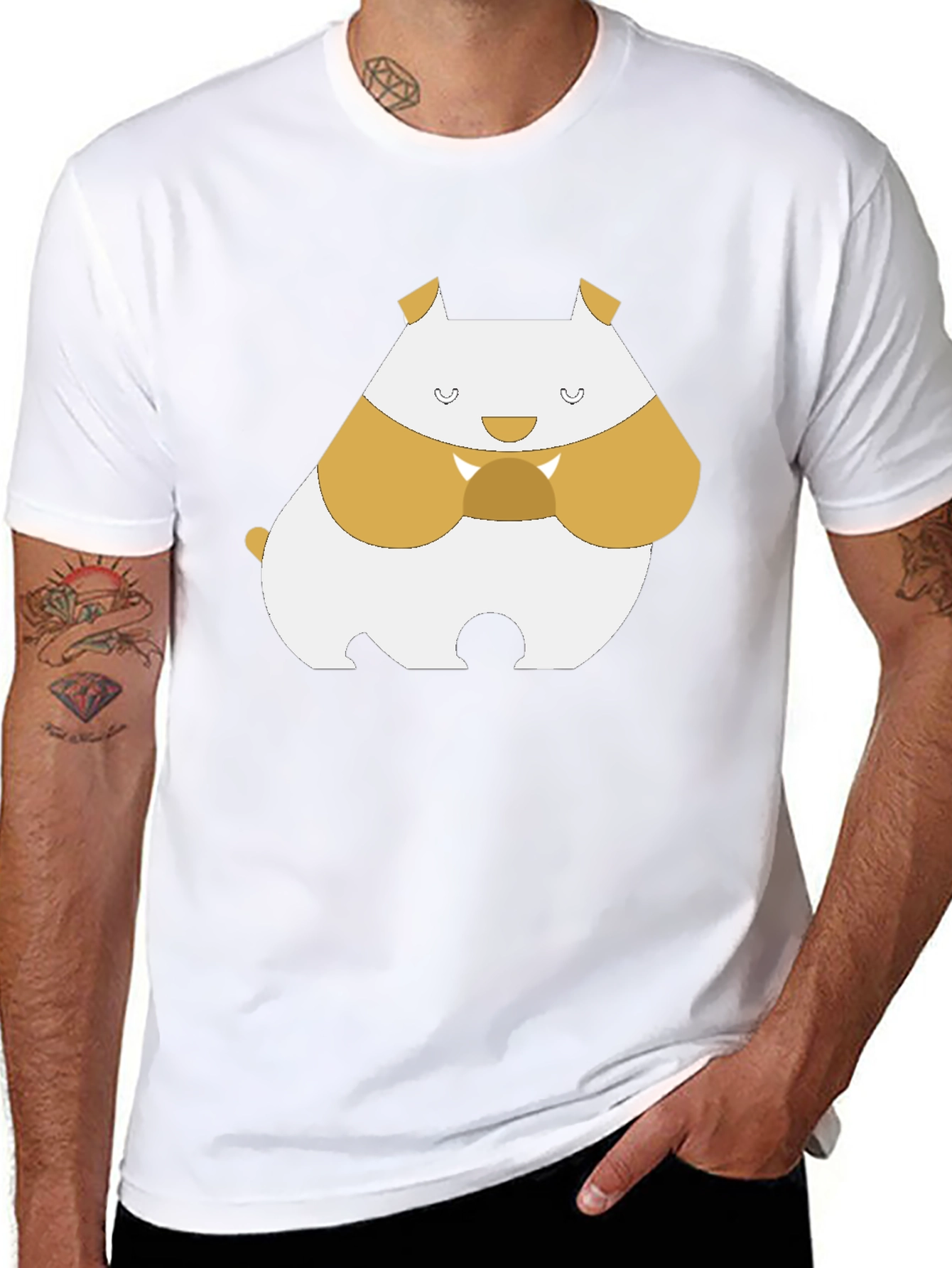 Cute Hamster Graphic Tee - Black