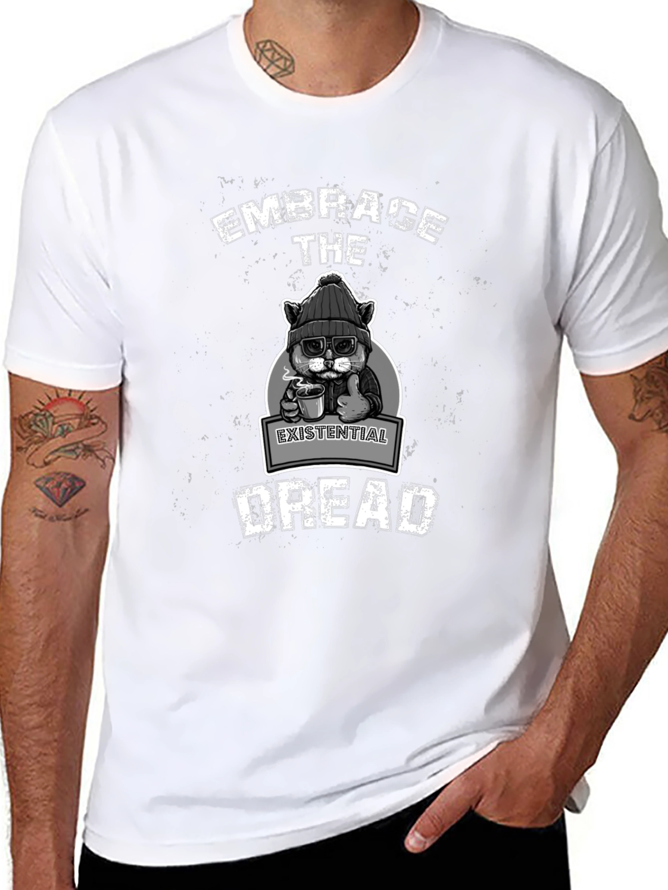 Embrace Existential Dread T-Shirt - Cat Lover Tee