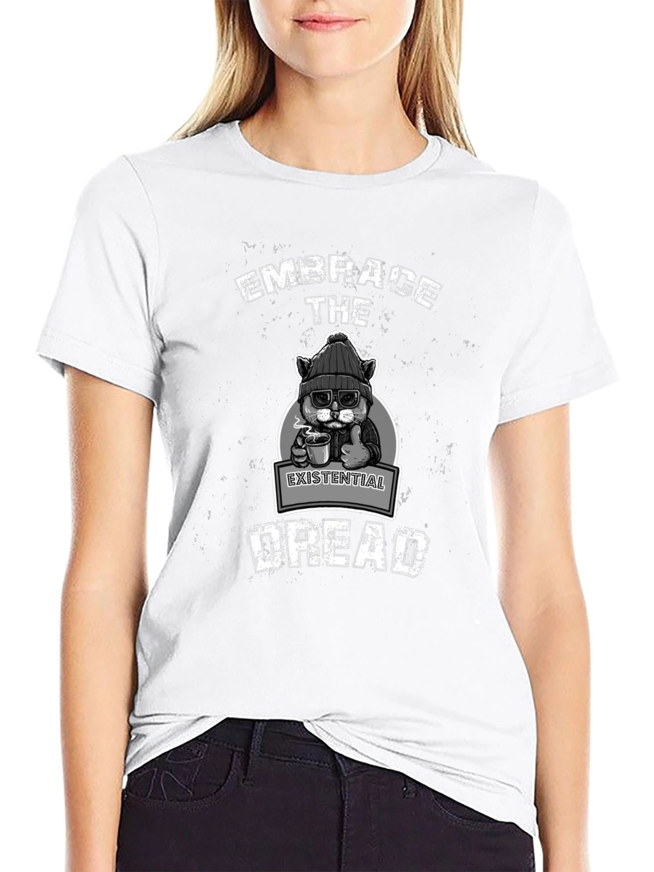 Embrace Existential Dread T-Shirt - Cat Lover Tee