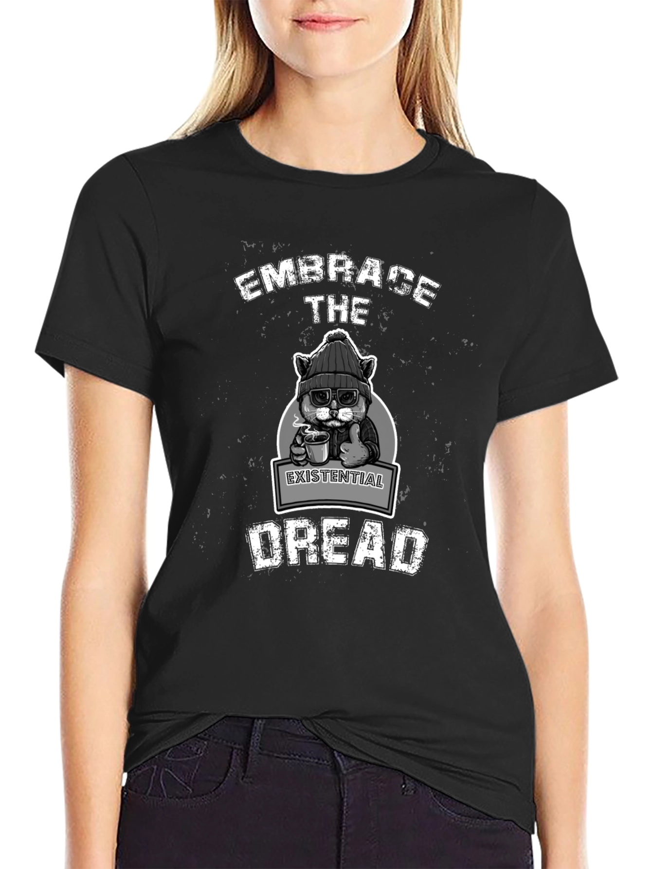 Embrace Existential Dread T-Shirt - Cat Lover Tee