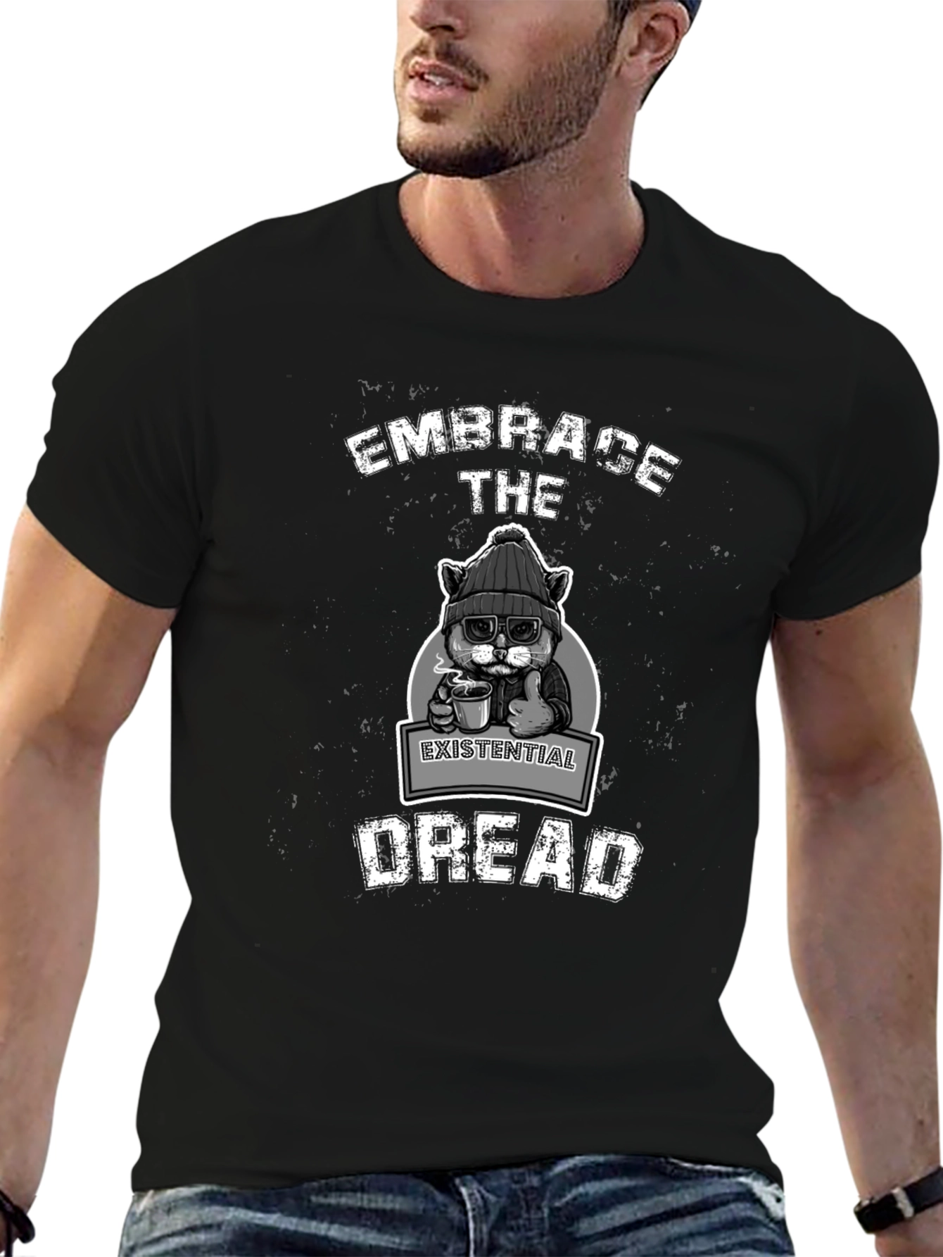 Embrace Existential Dread T-Shirt - Cat Lover Tee