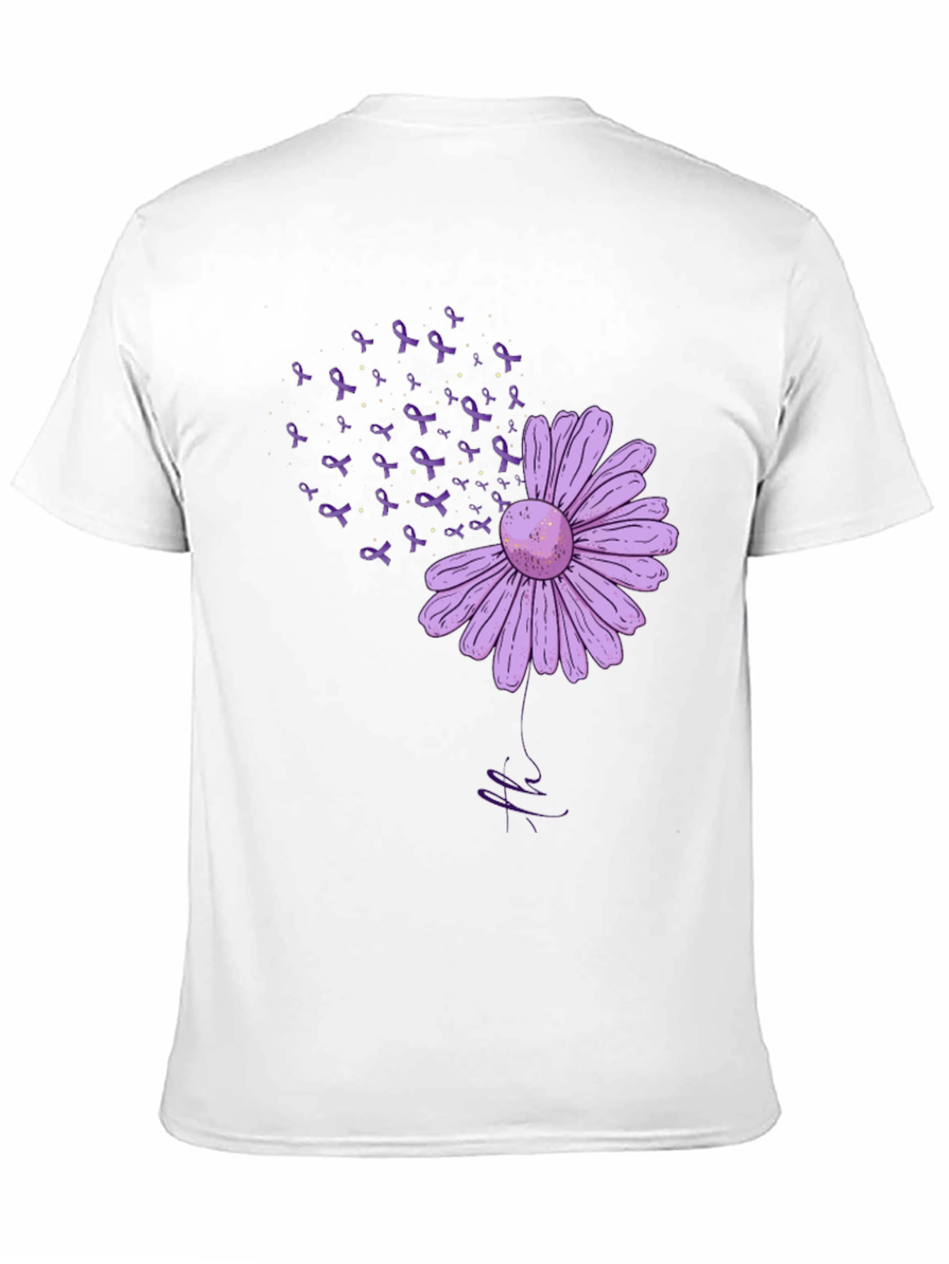 Purple Flower Ribbon Awareness T-Shirt