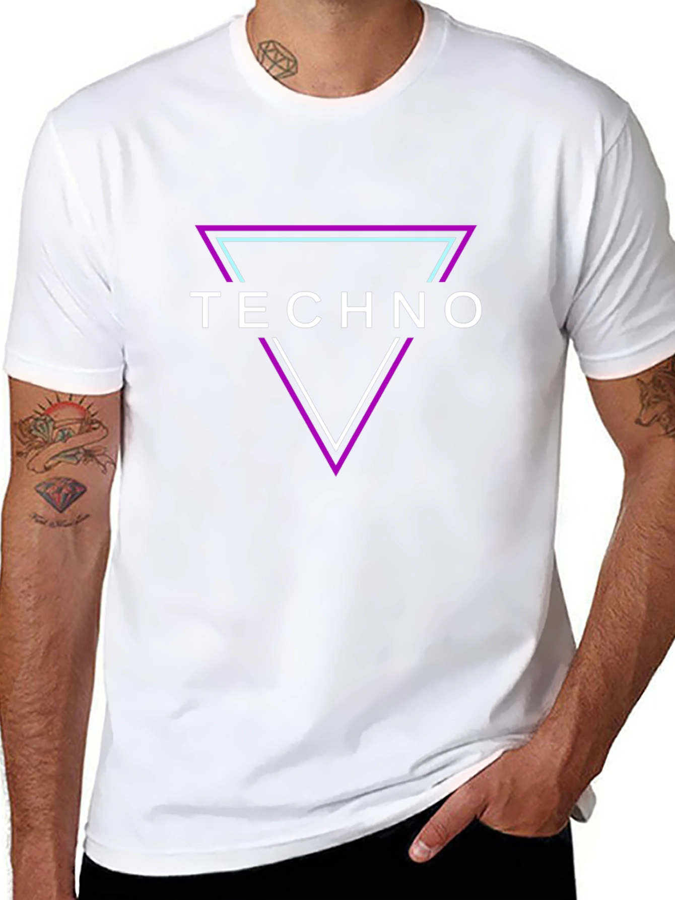 Techno Triangle Graphic T-Shirt - Bold Music Fashion