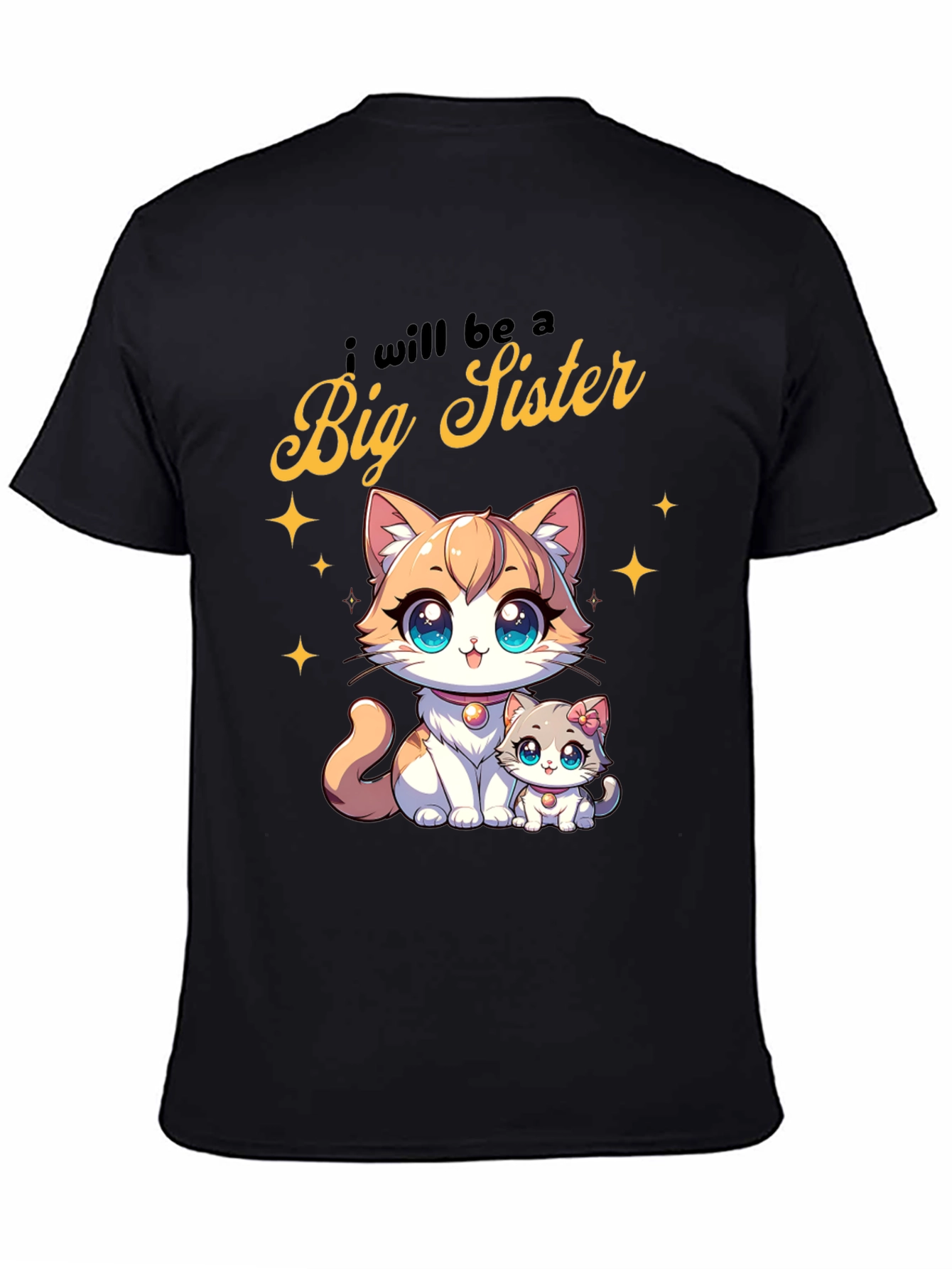 Big Sister Announcement Tee - Cute Cartoon Cats