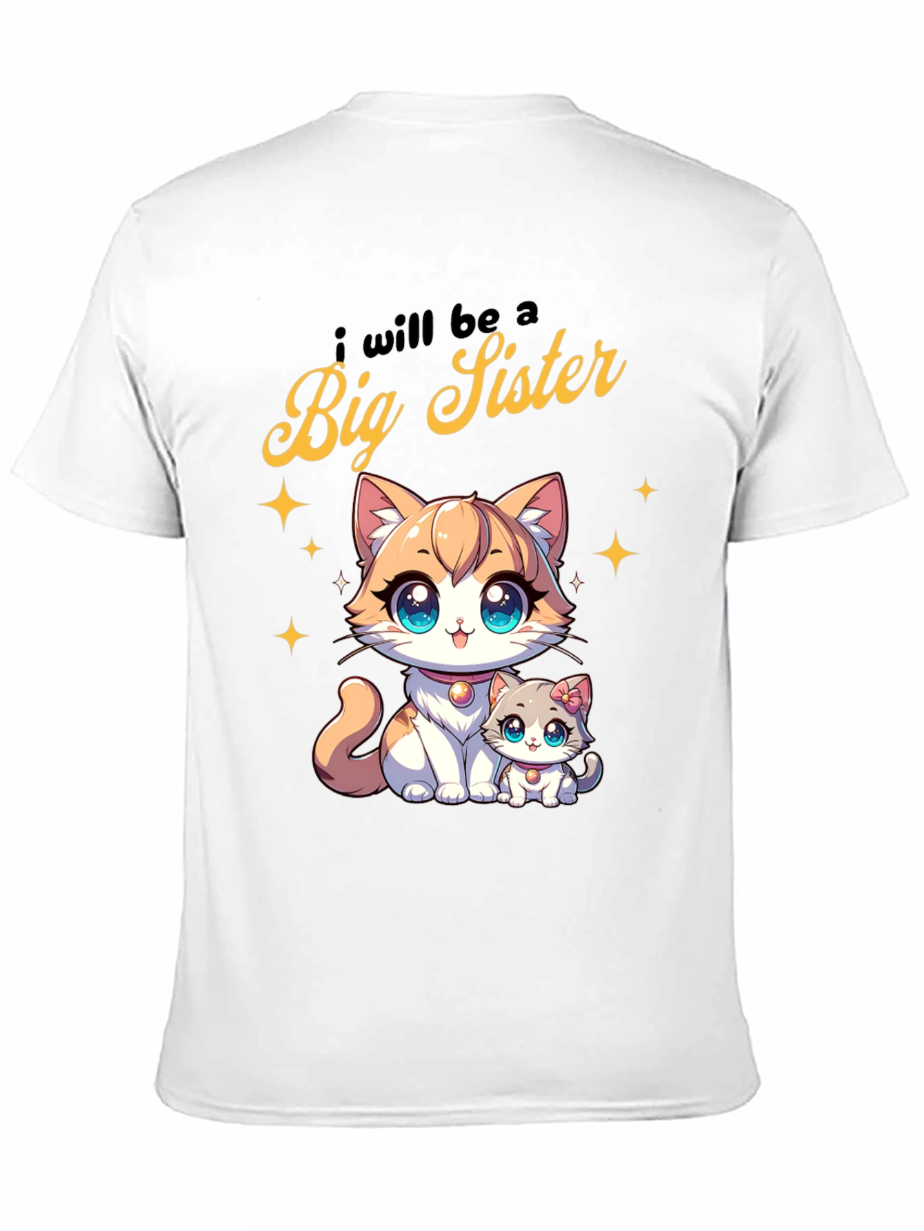 Big Sister Announcement Tee - Cute Cartoon Cats