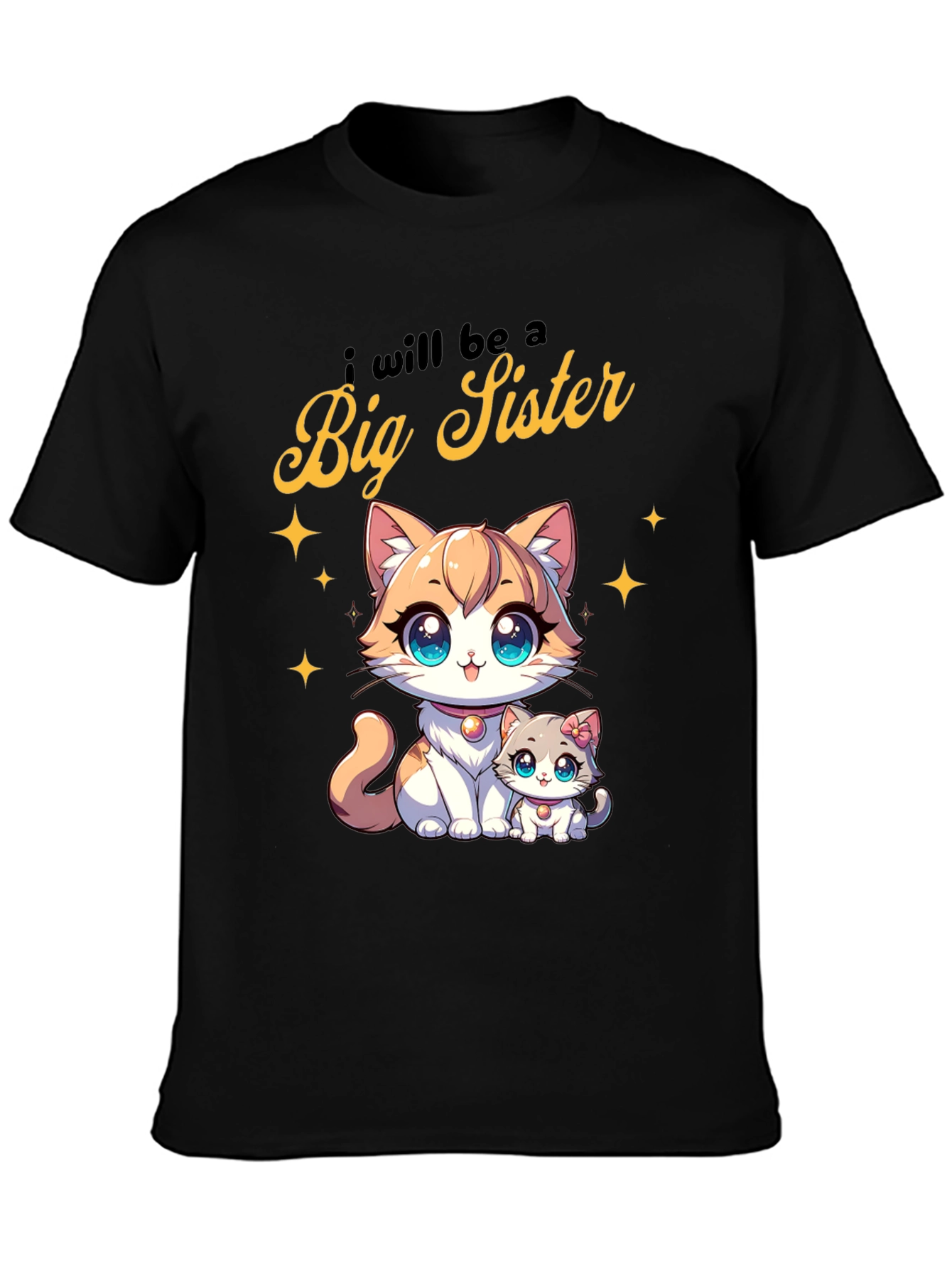 Big Sister Announcement Tee - Cute Cartoon Cats