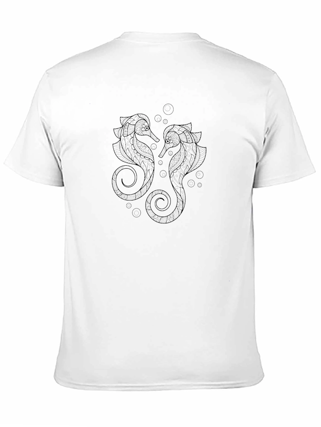 Stylish Black T-Shirt with Seahorse Graphic Print