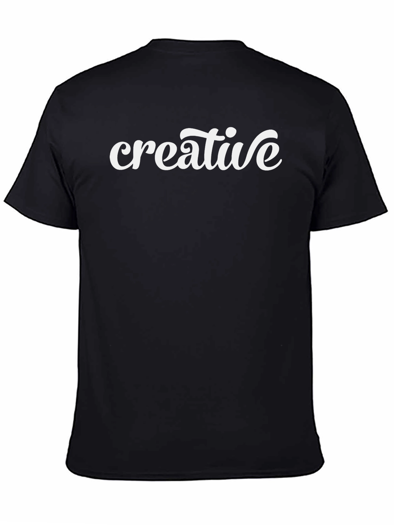 Creative Graphic T-Shirt - Black Cotton Blend