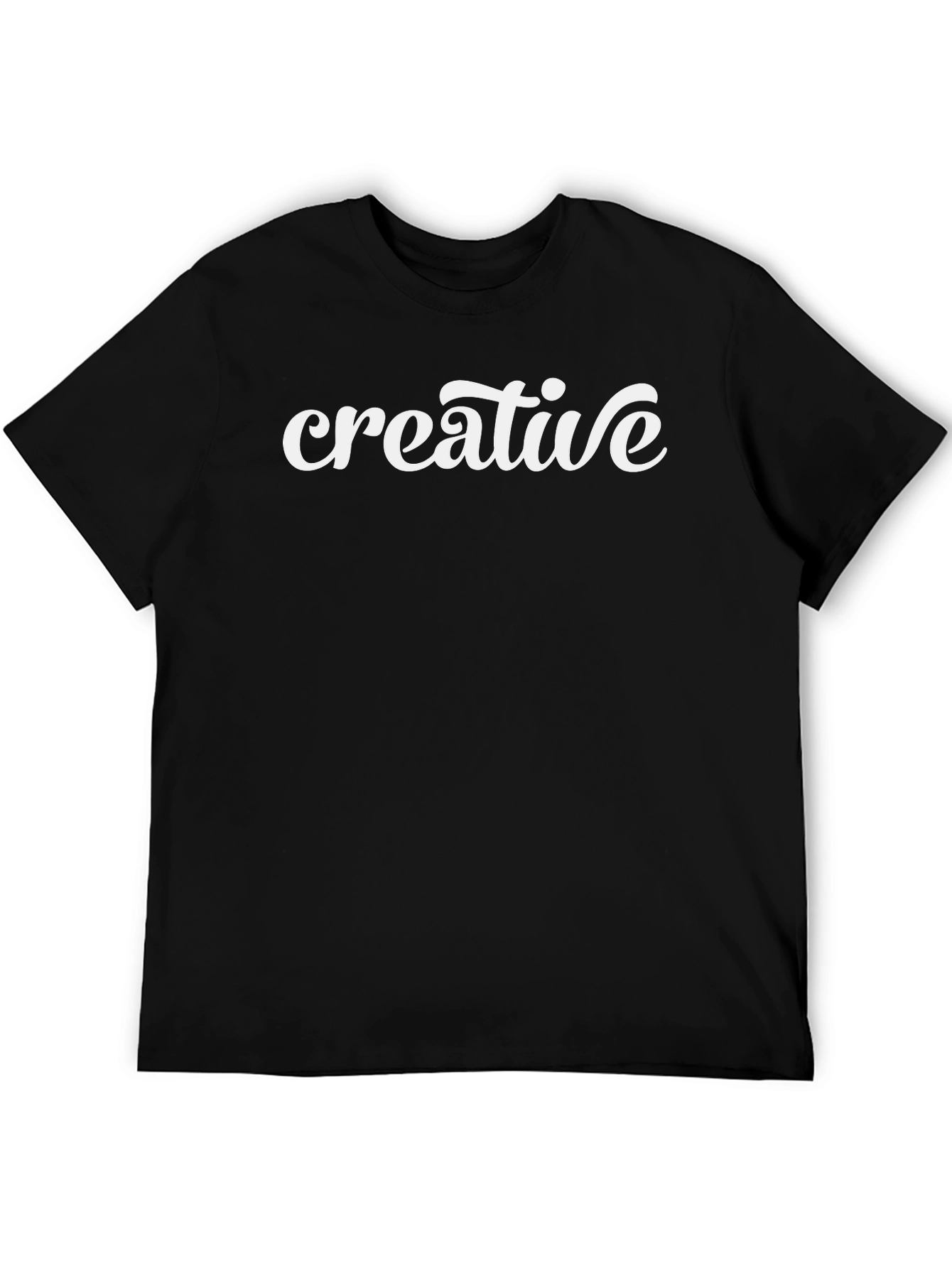 Creative Graphic T-Shirt - Black Cotton Blend