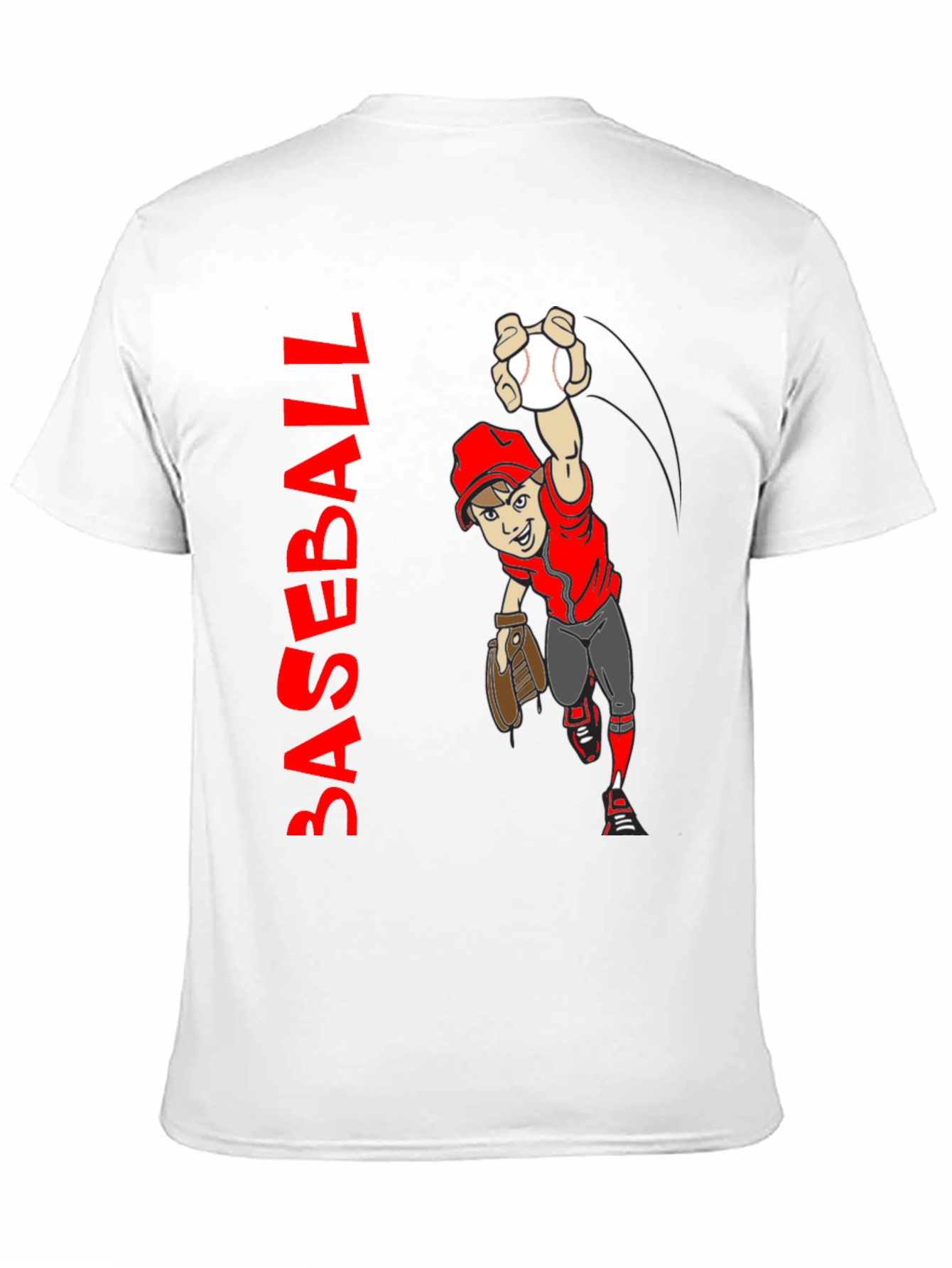 Baseball Cartoon Graphic T-Shirt