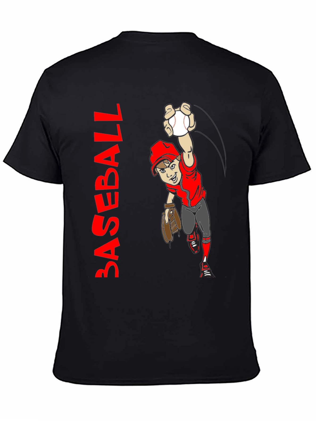 Baseball Cartoon Graphic T-Shirt