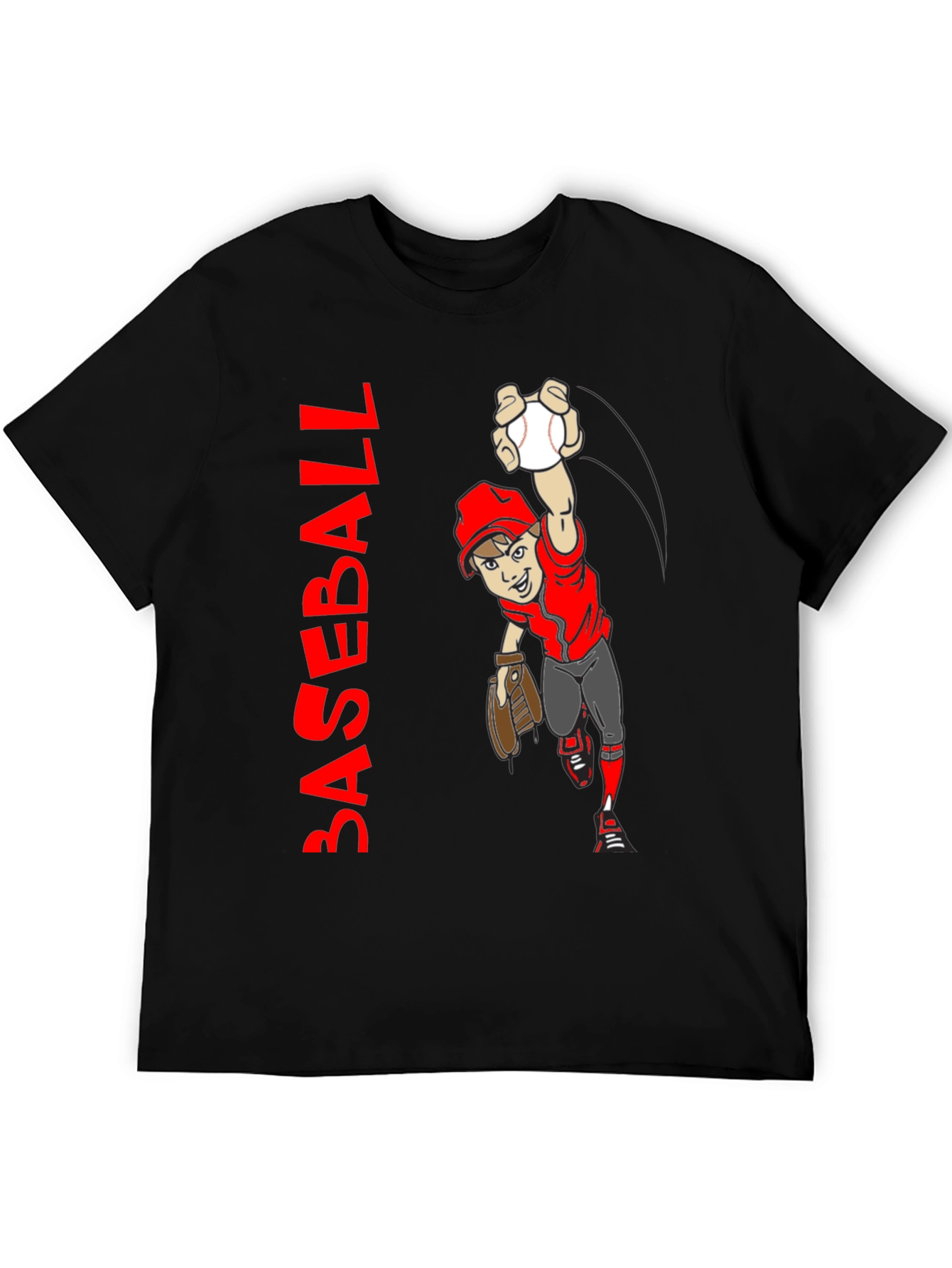 Baseball Cartoon Graphic T-Shirt