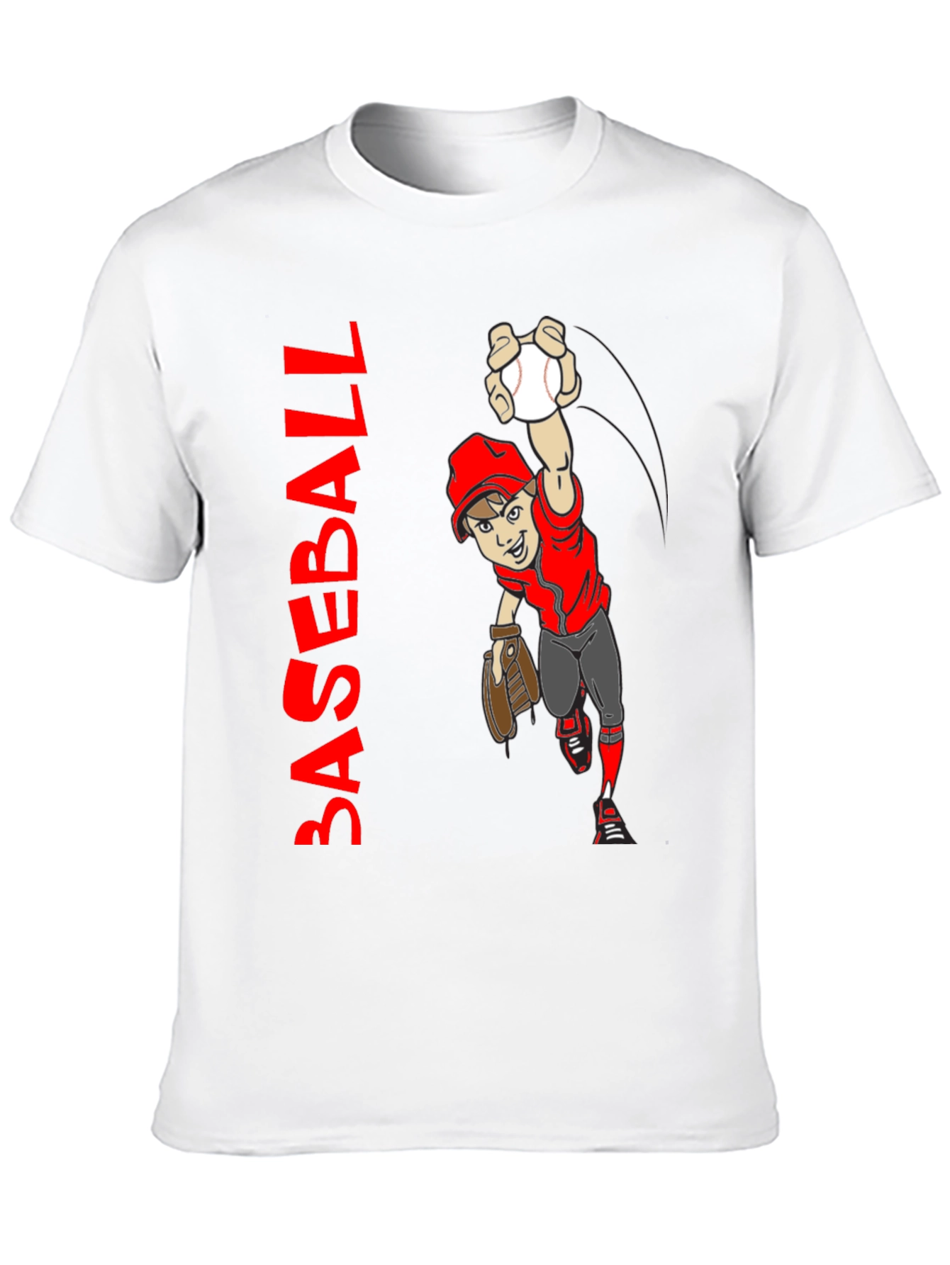 Baseball Cartoon Graphic T-Shirt