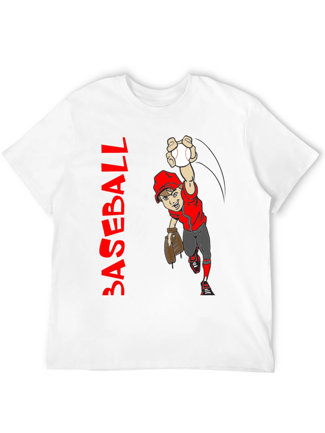 Baseball Cartoon Graphic T-Shirt