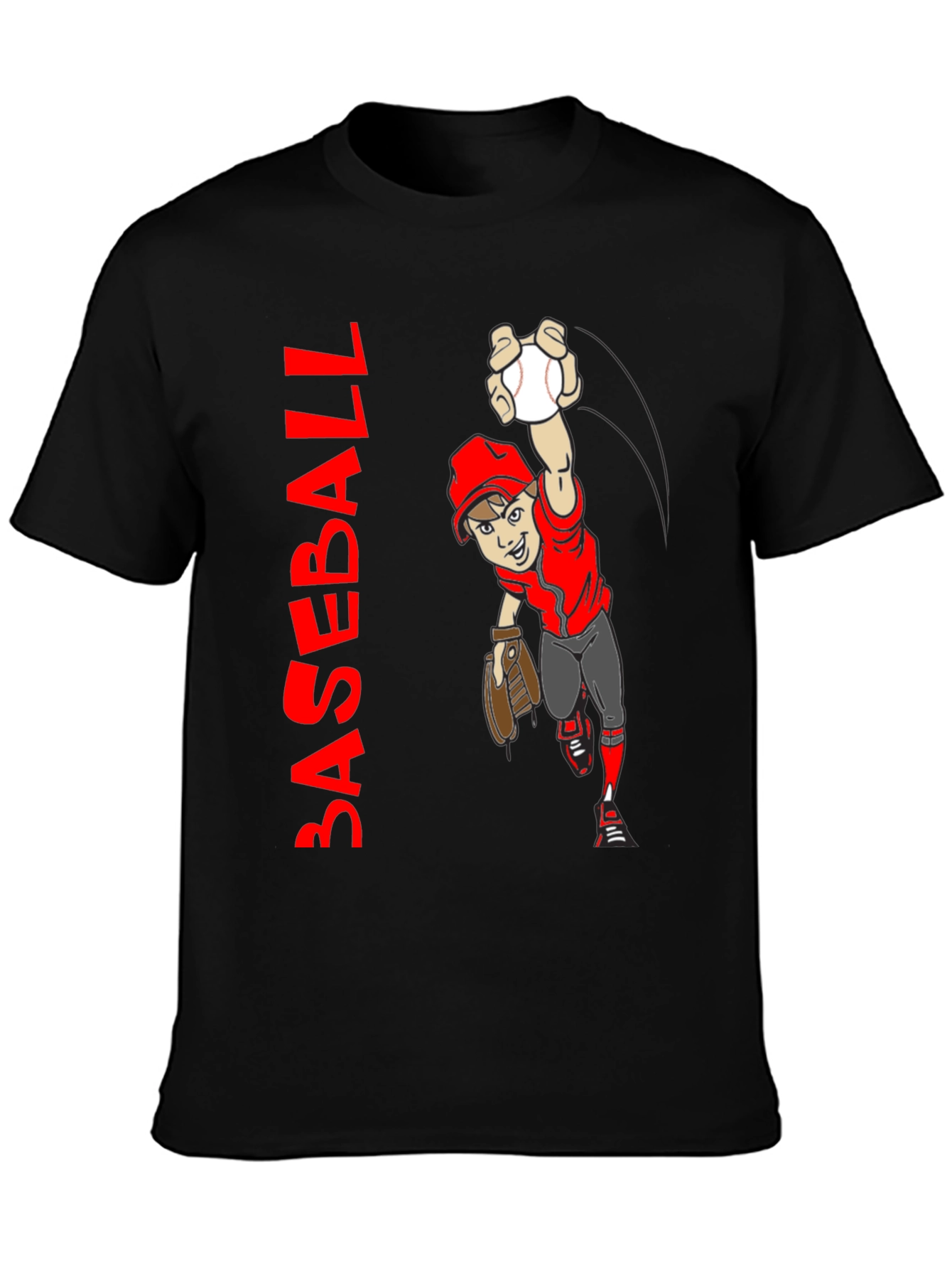 Baseball Cartoon Graphic T-Shirt