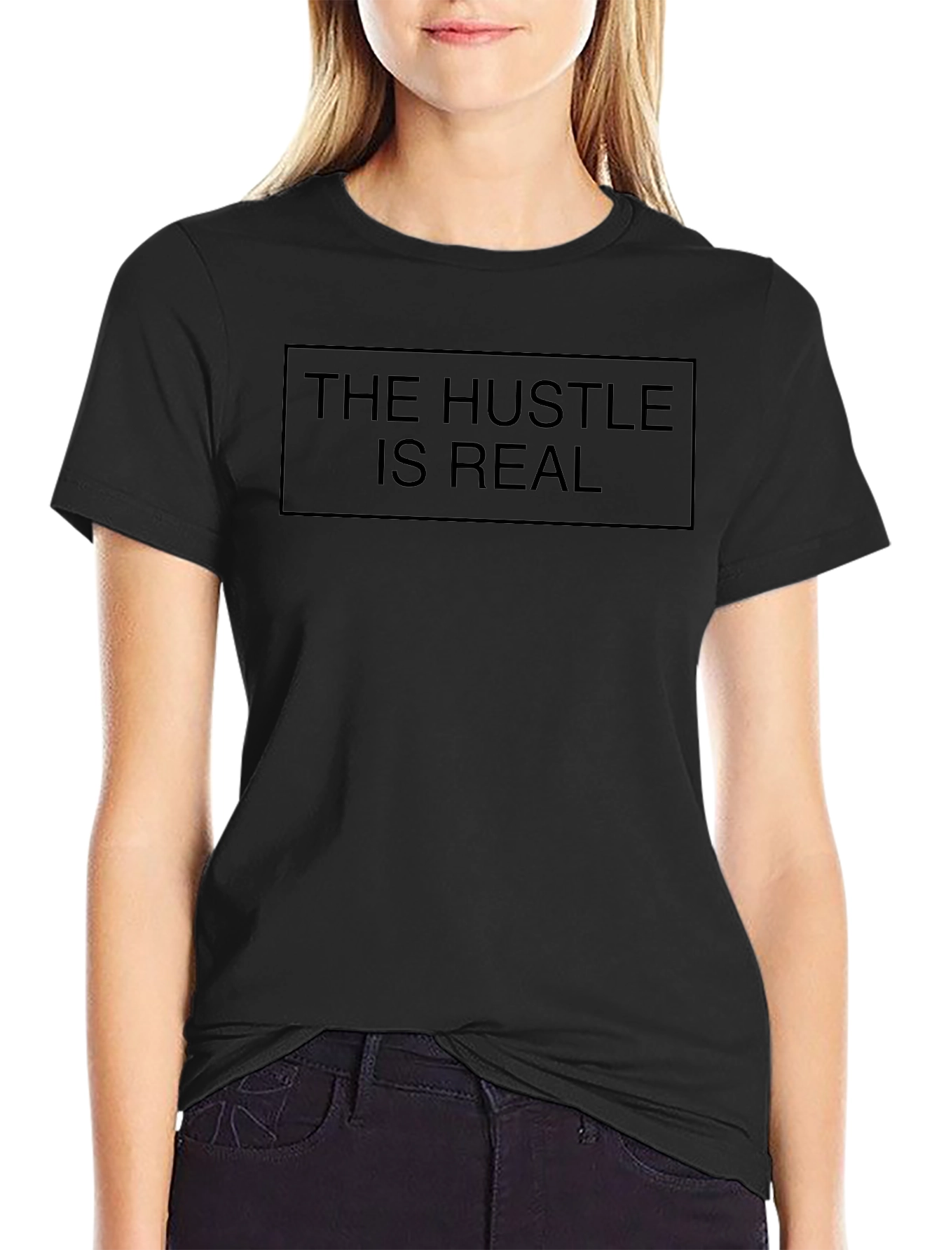 The Hustle Is Real Graphic Tee - Black