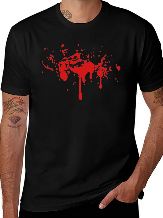 Red Splatter Graphic Black Tee