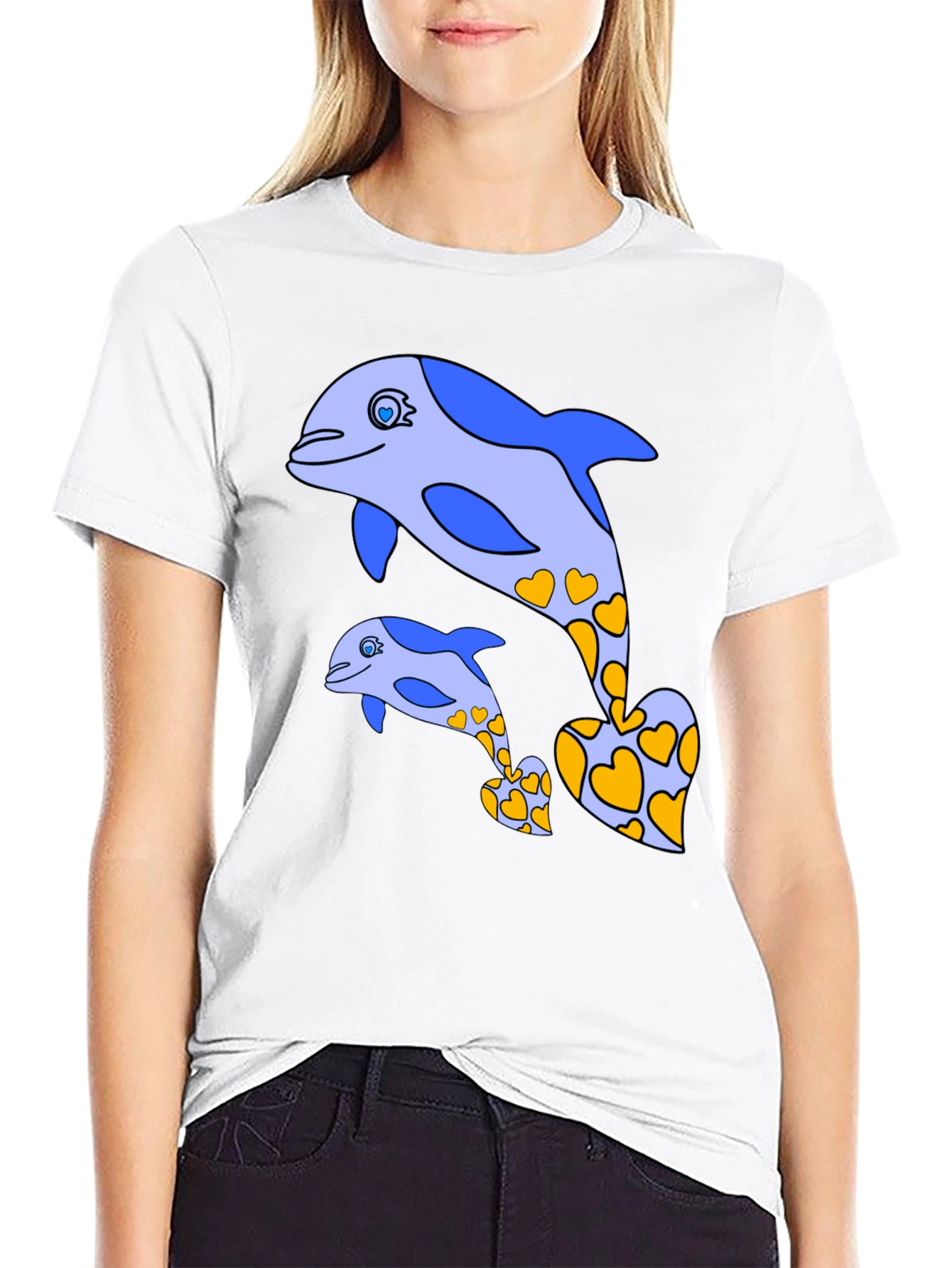 Dolphin Heart Tee - Cute Marine Life Shirt