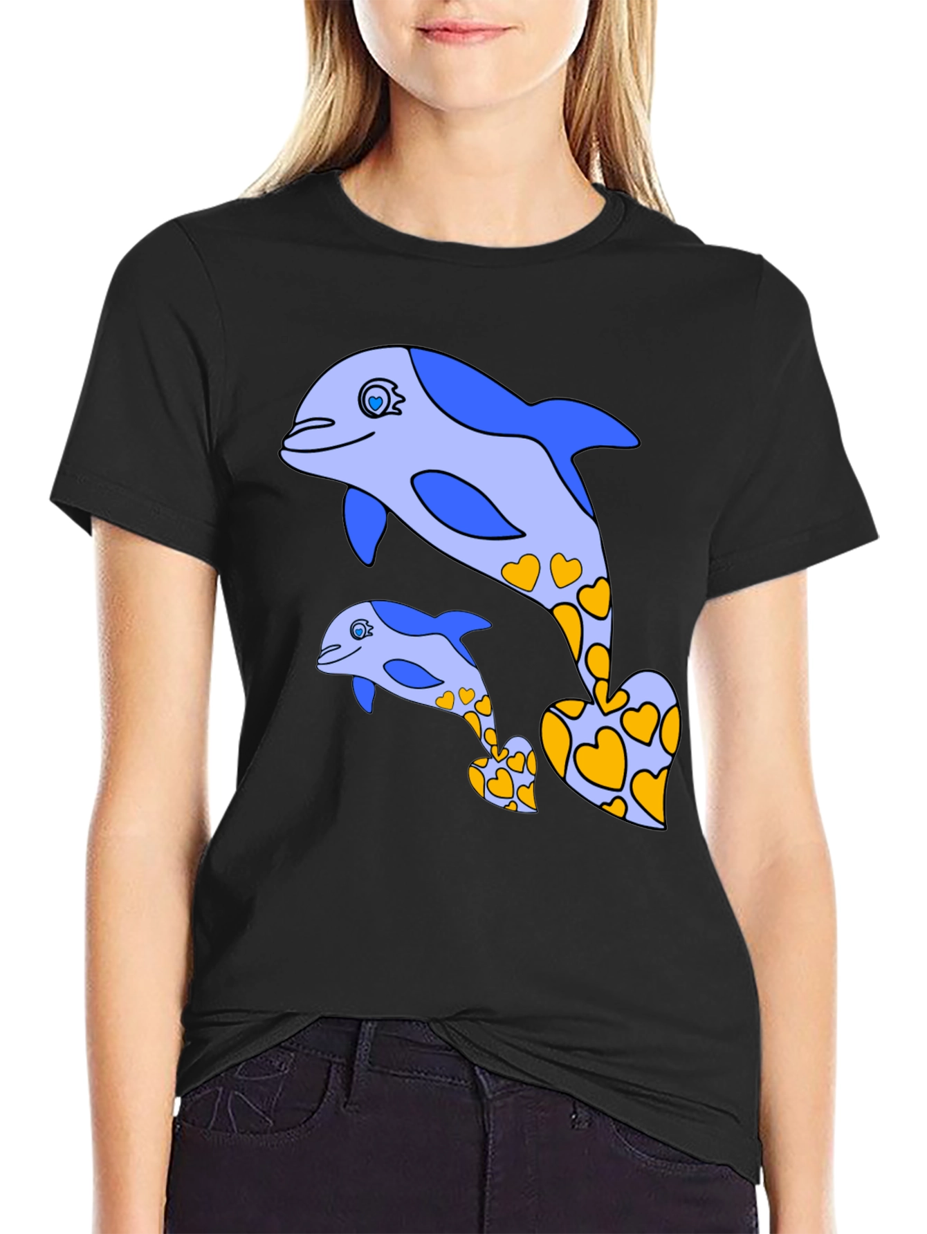 Dolphin Heart Tee - Cute Marine Life Shirt