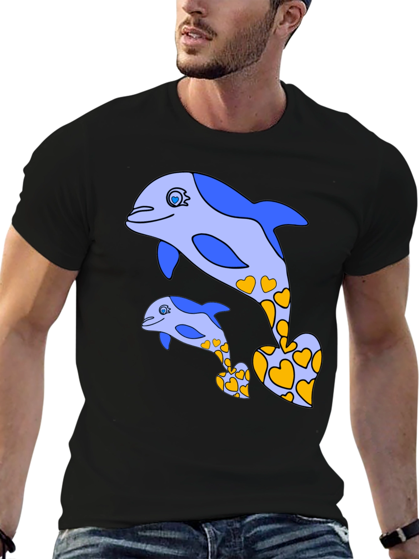 Dolphin Heart Tee - Cute Marine Life Shirt