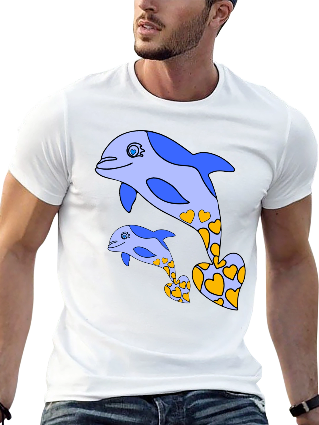 Dolphin Heart Tee - Cute Marine Life Shirt