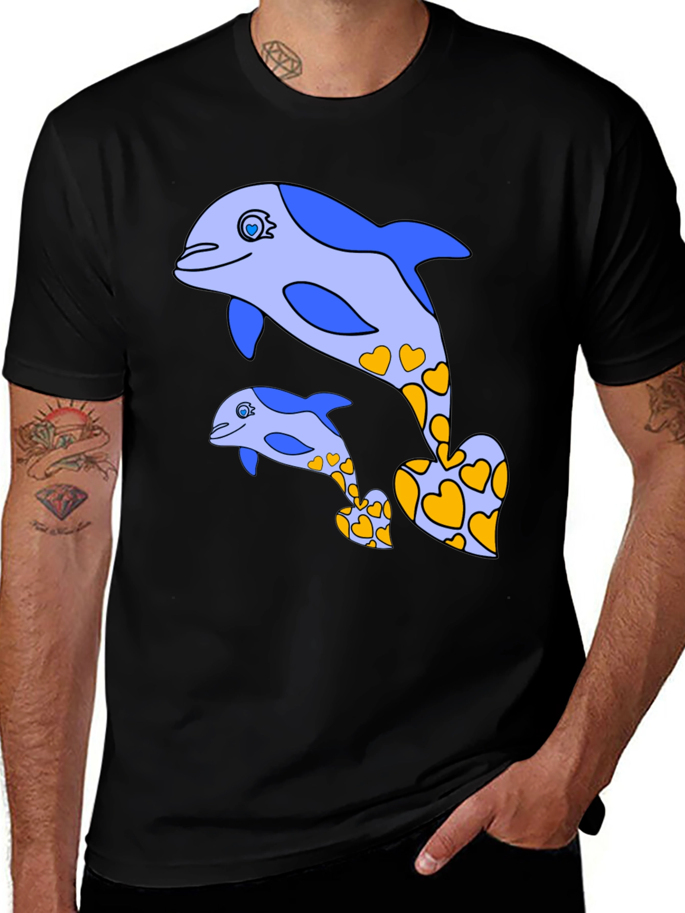 Dolphin Heart Tee - Cute Marine Life Shirt