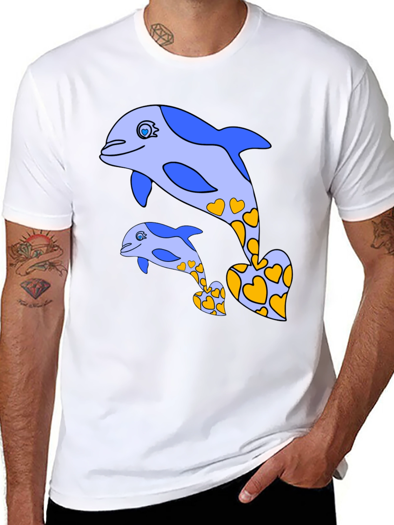 Dolphin Heart Tee - Cute Marine Life Shirt