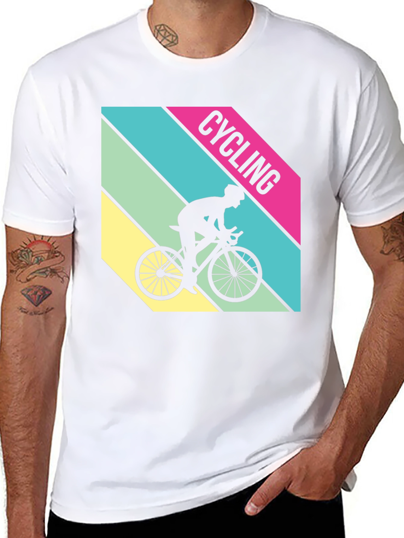 Cycling T-Shirt Retro Style Bike Rider Graphic Tee