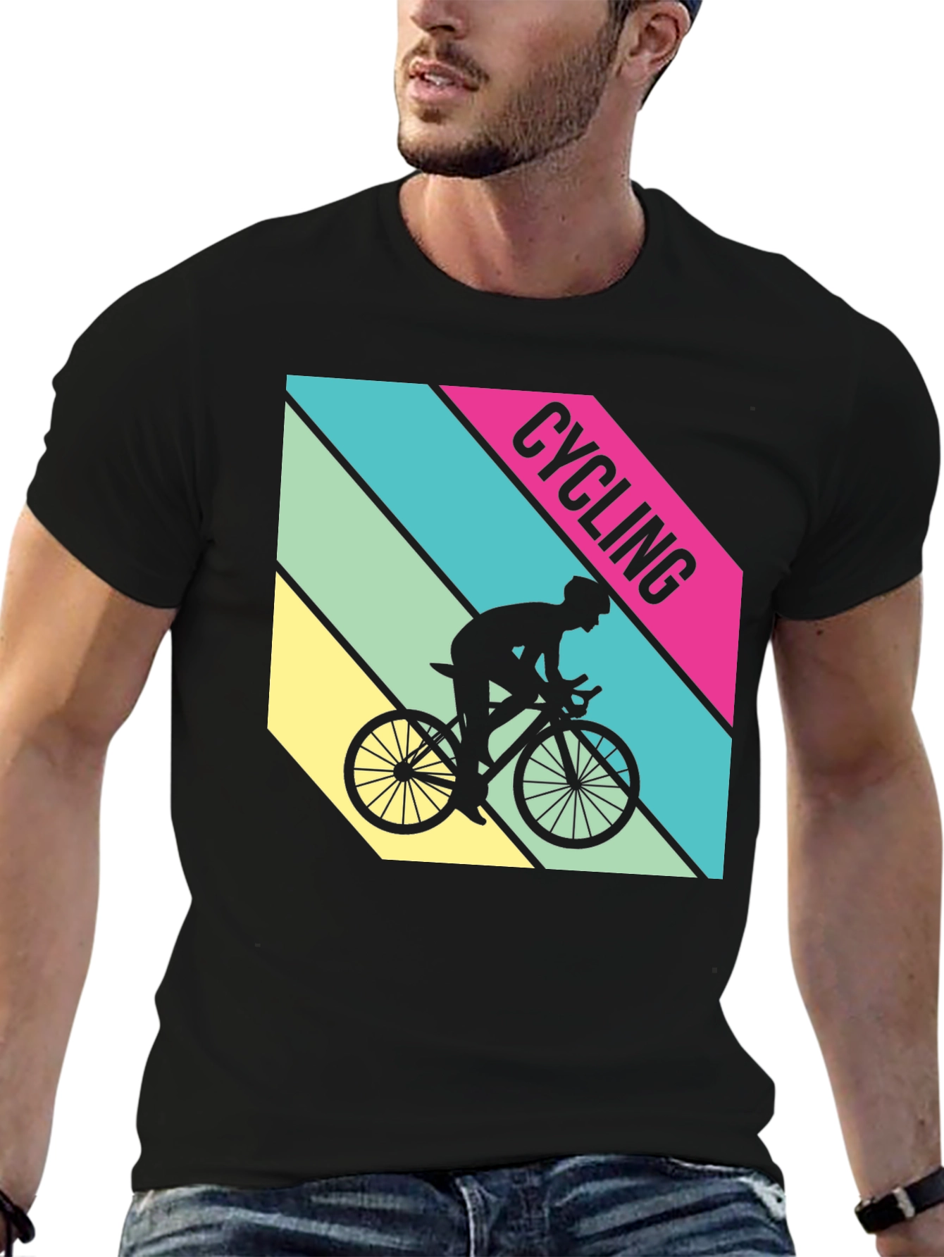 Cycling T-Shirt Retro Style Bike Rider Graphic Tee