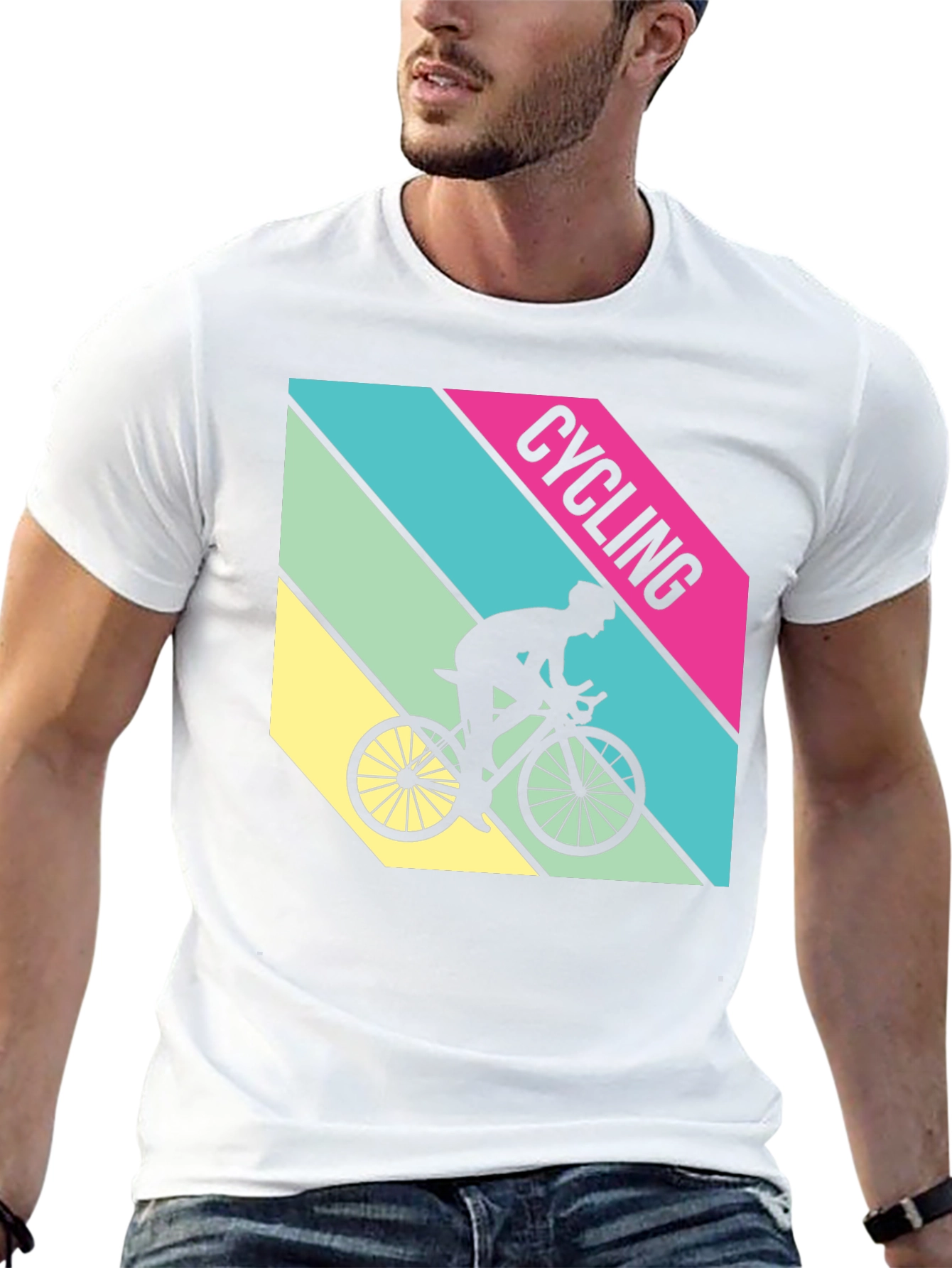 Cycling T-Shirt Retro Style Bike Rider Graphic Tee