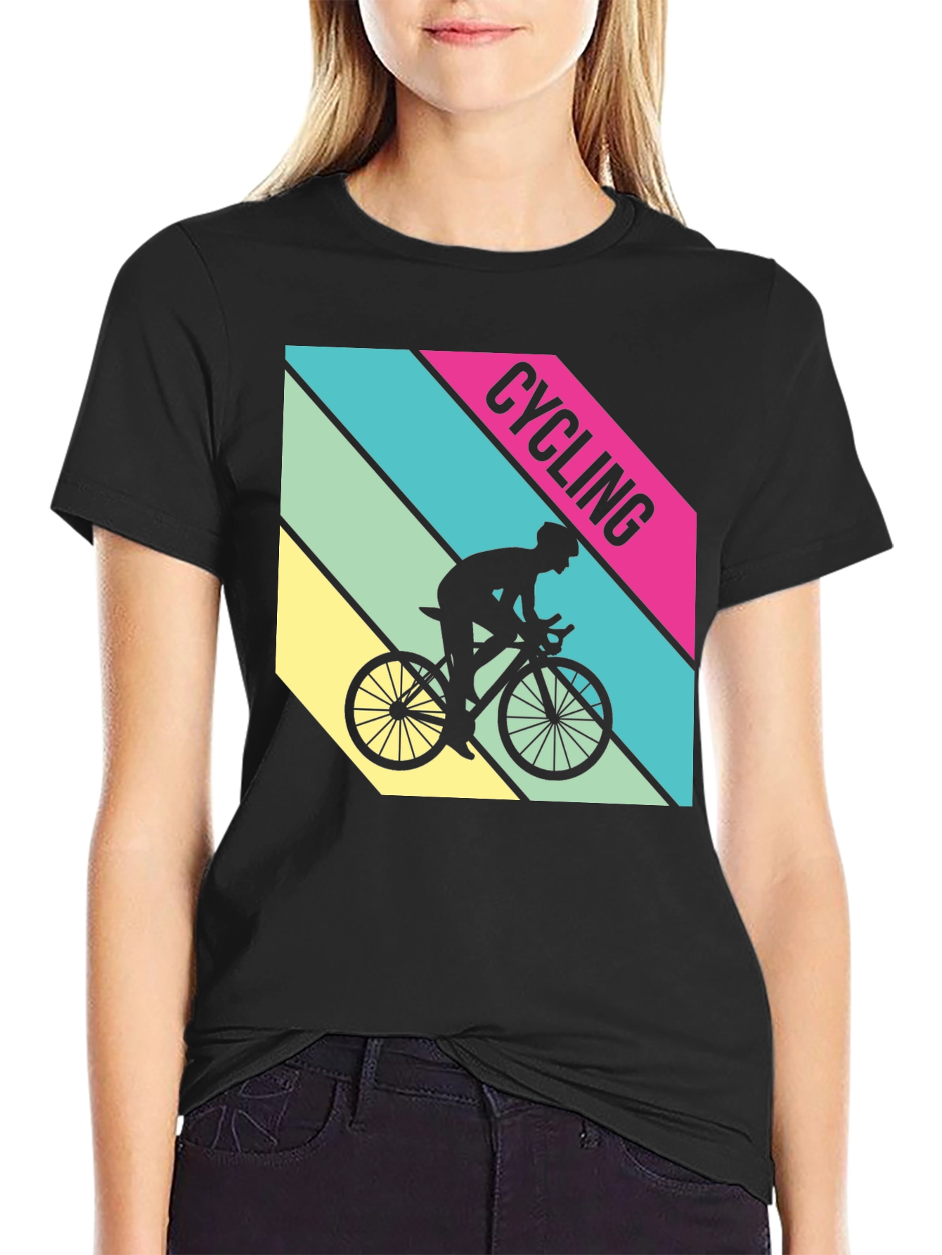 Cycling T-Shirt Retro Style Bike Rider Graphic Tee