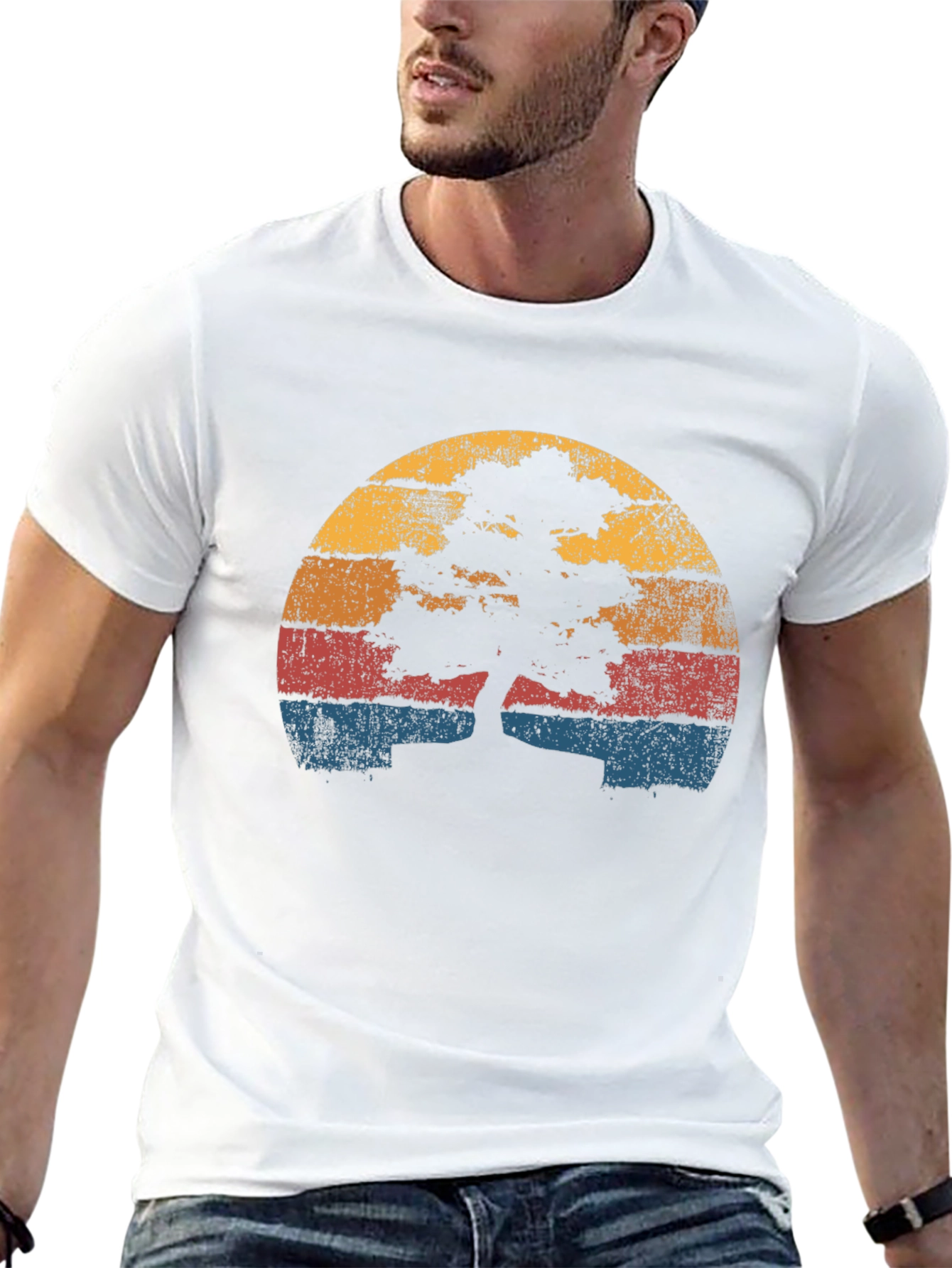 Retro Bonsai Tree Sunset T-Shirt