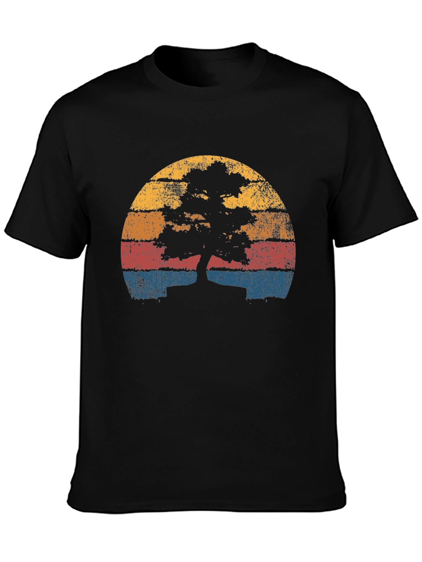 Retro Bonsai Tree Sunset T-Shirt