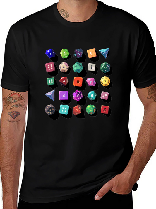 Dice Pattern Black T-Shirt