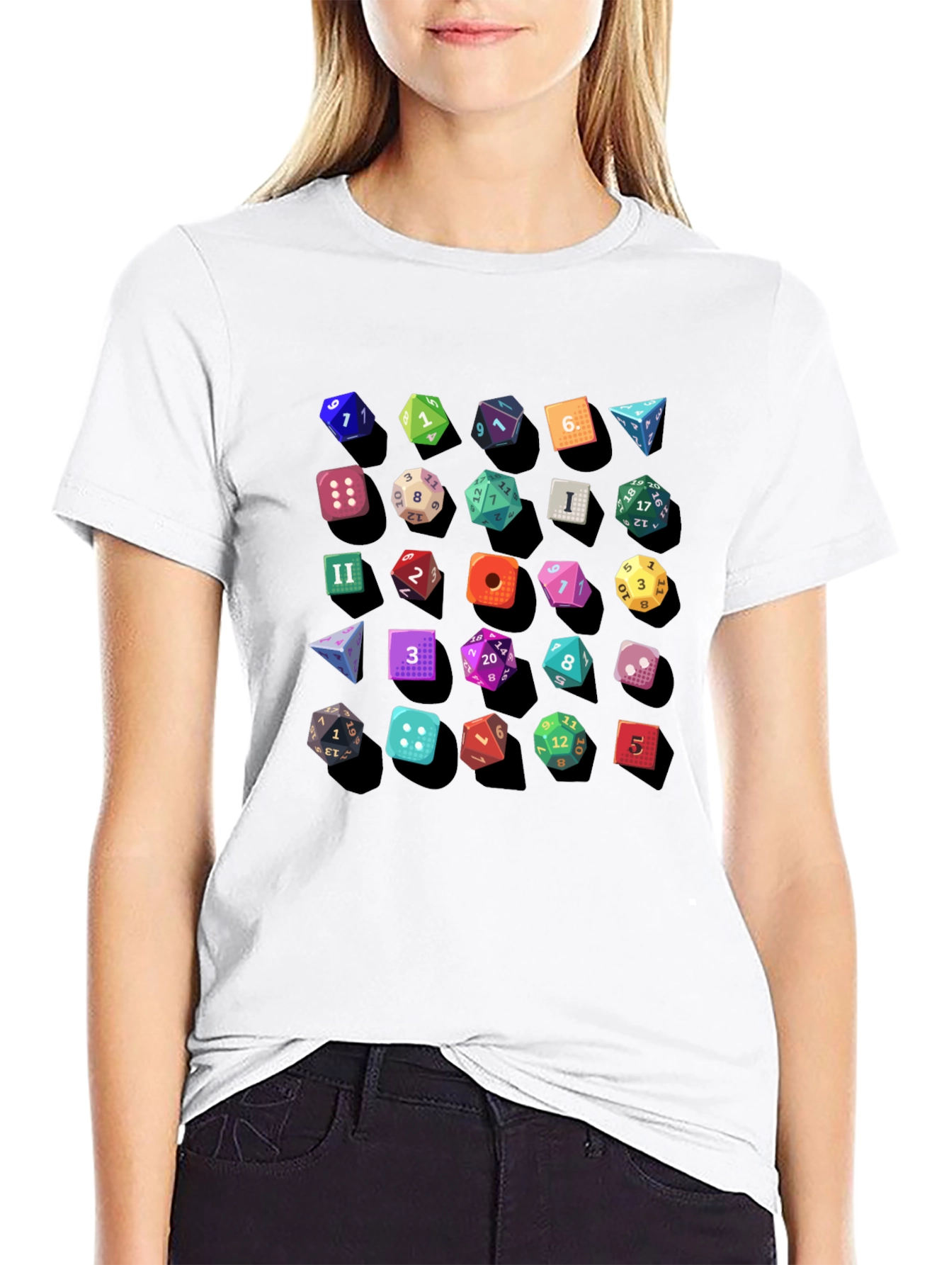 Dice Pattern Black T-Shirt