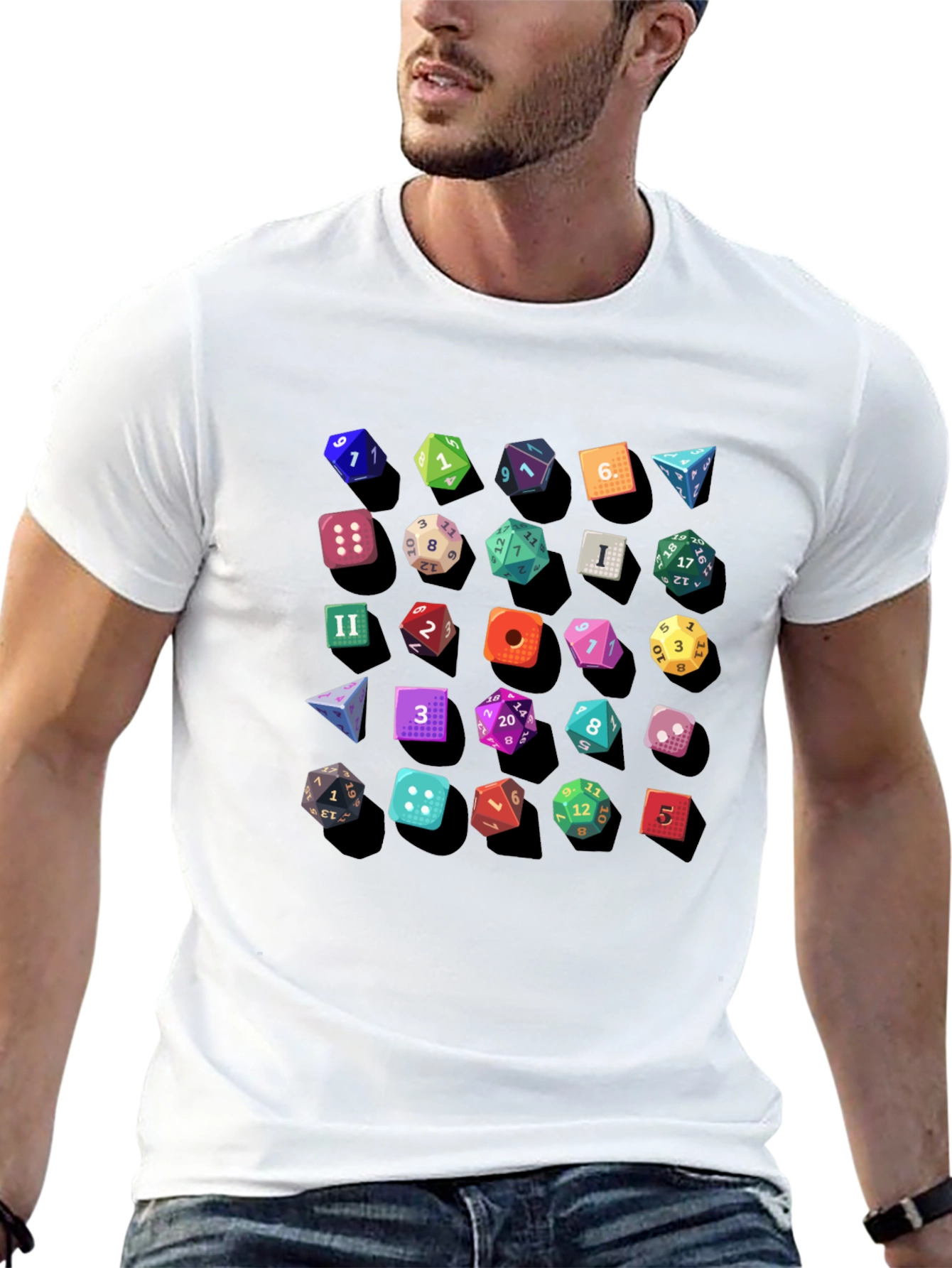 Dice Pattern Black T-Shirt