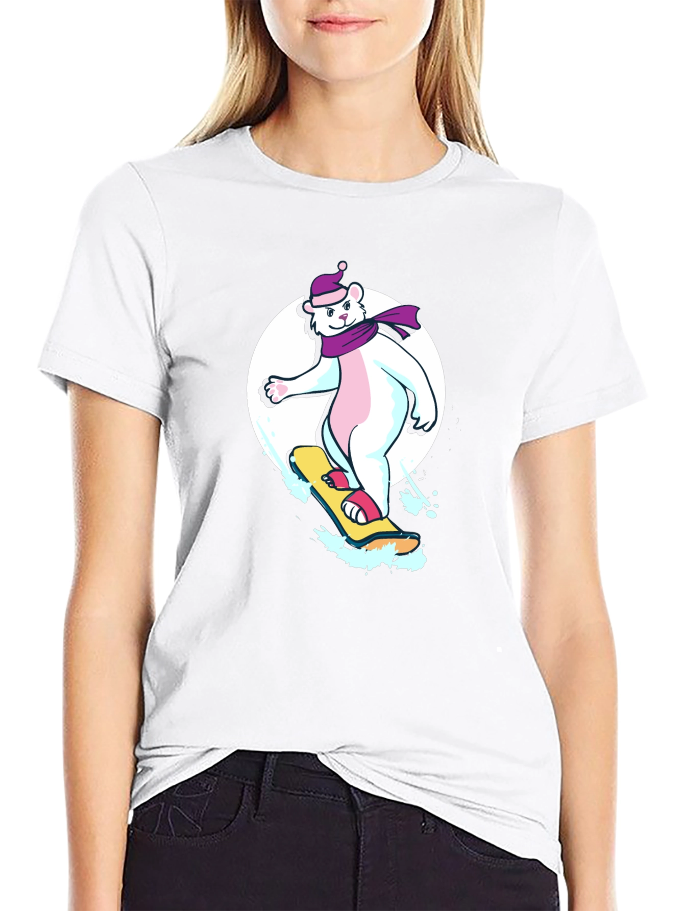 Cool Bear Snowboarder Graphic Tee