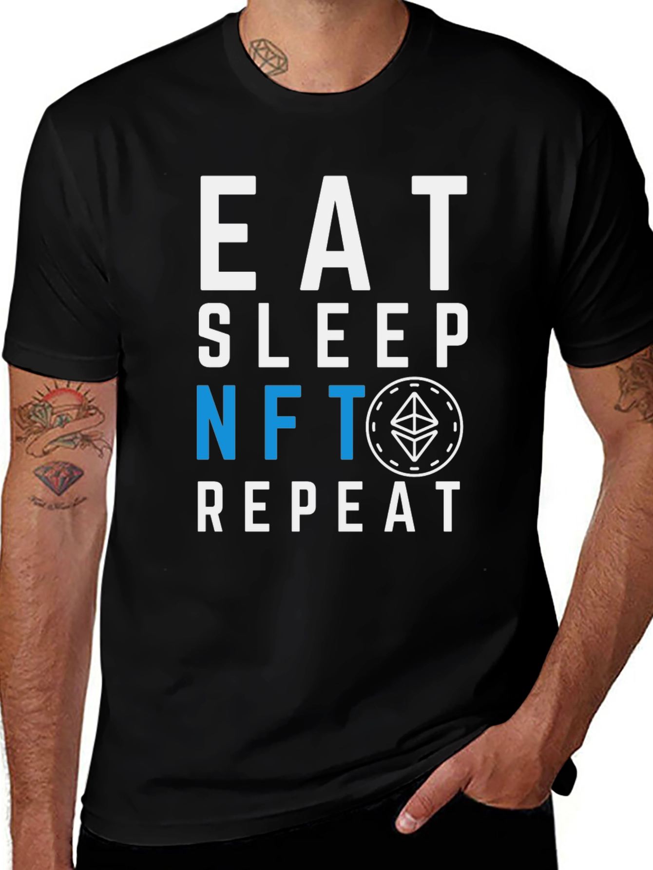 Eat Sleep NFT Repeat Graphic Tee