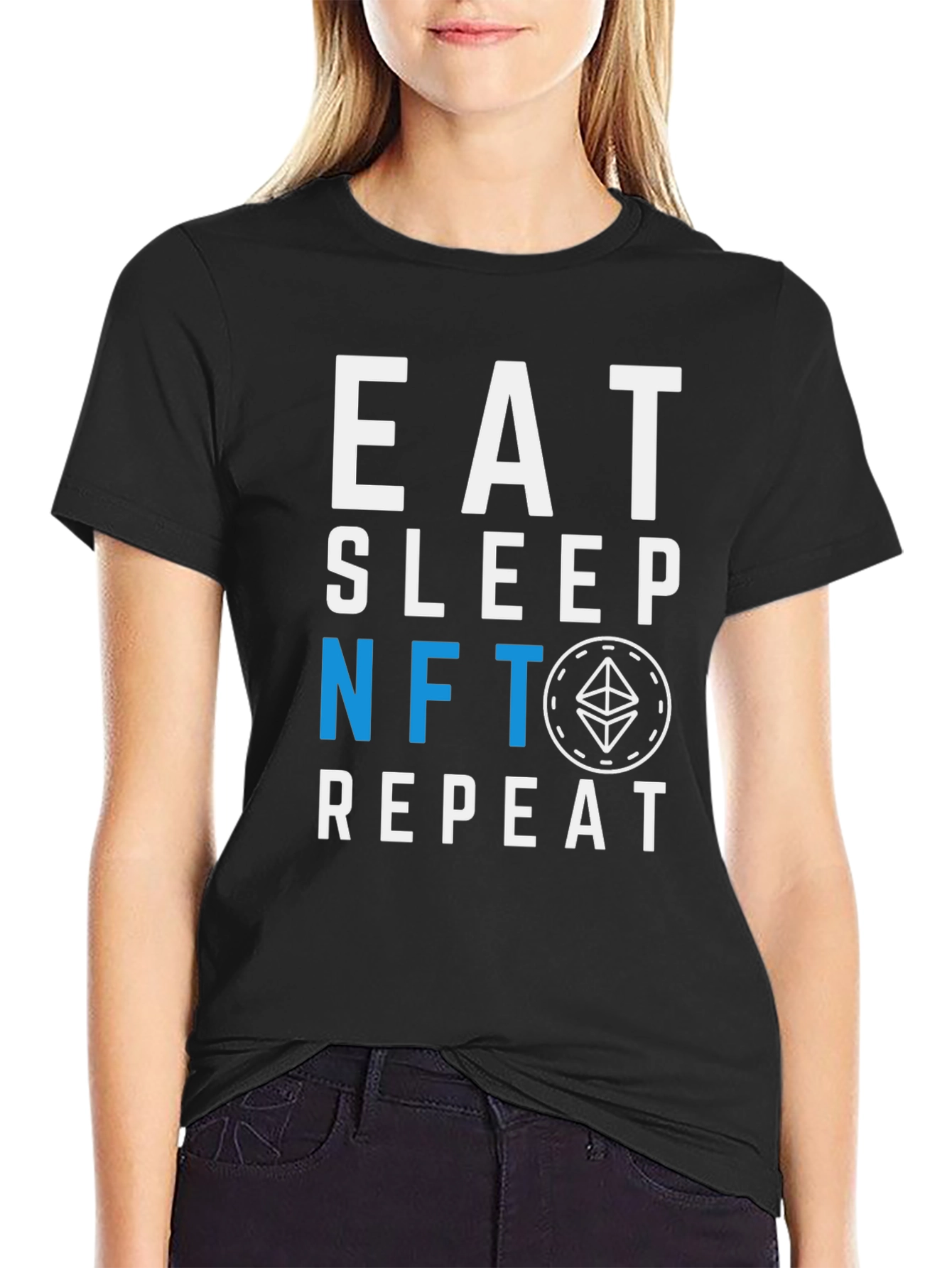 Eat Sleep NFT Repeat Graphic Tee