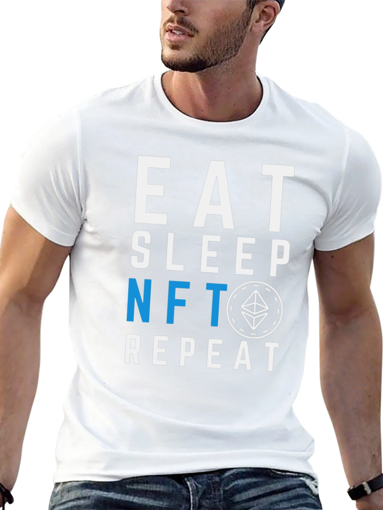 Eat Sleep NFT Repeat Graphic Tee