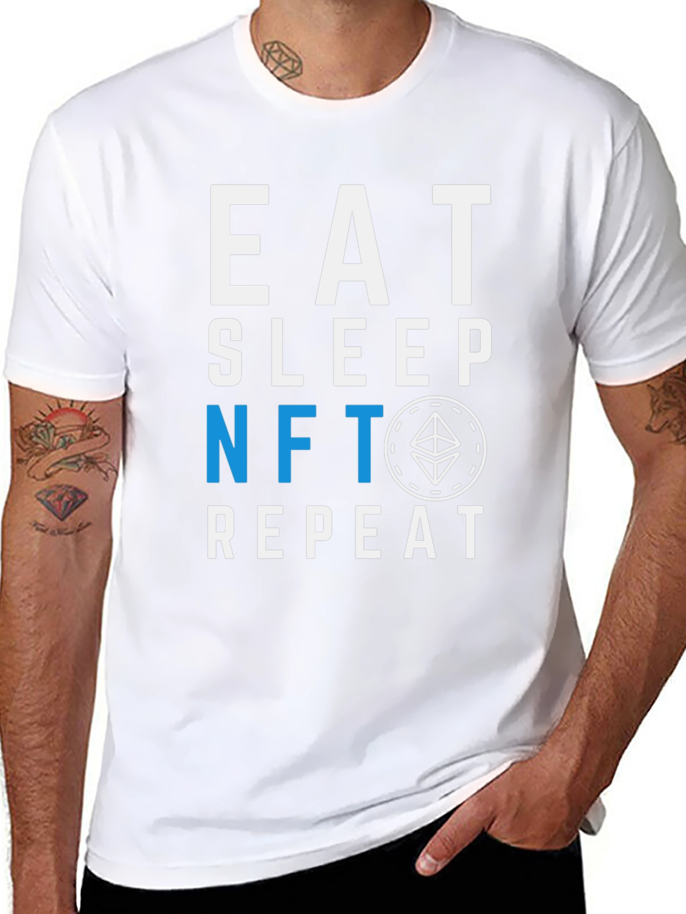 Eat Sleep NFT Repeat Graphic Tee