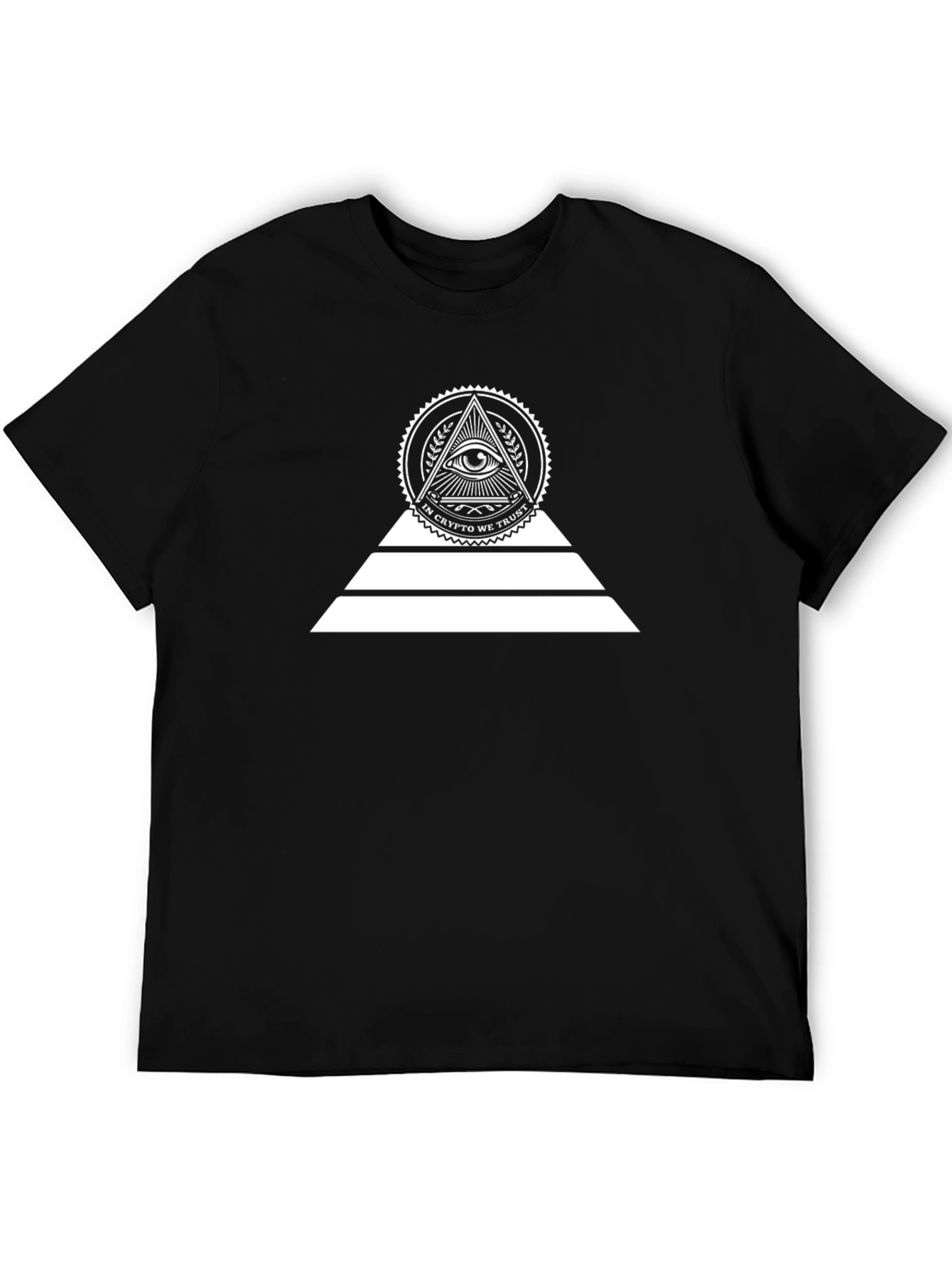 Crypto Pyramid Eye Graphic Tee - Black